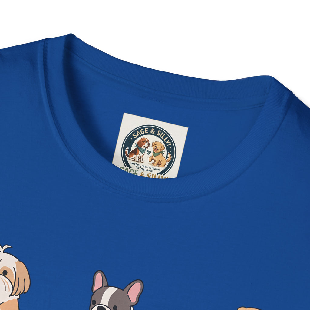 Reading Dogs T-Shirt — Cute Cartoon Dogs with Books Graphic Tee