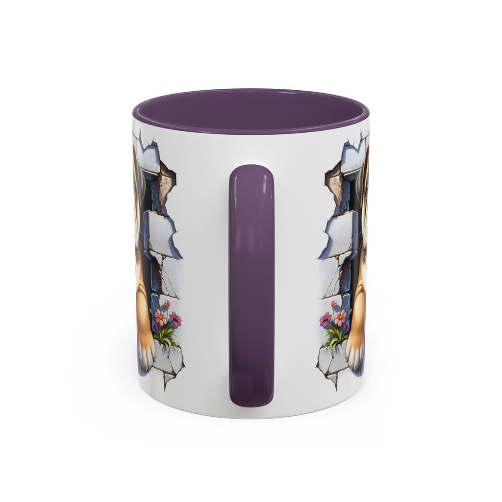 Bulldog Peek-A-Boo Accent Coffee Mug — Cute English Bulldog Coffee Cup (11/15 oz)
