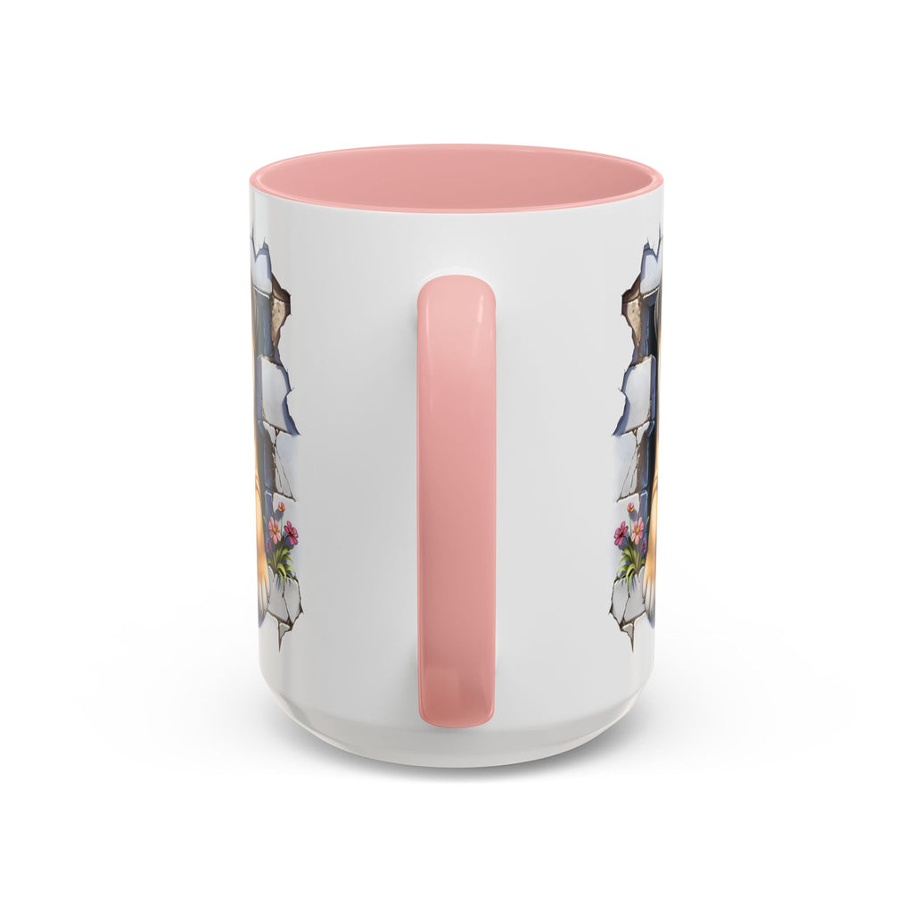 Bulldog Peek-A-Boo Accent Coffee Mug — Cute English Bulldog Coffee Cup (11/15 oz)