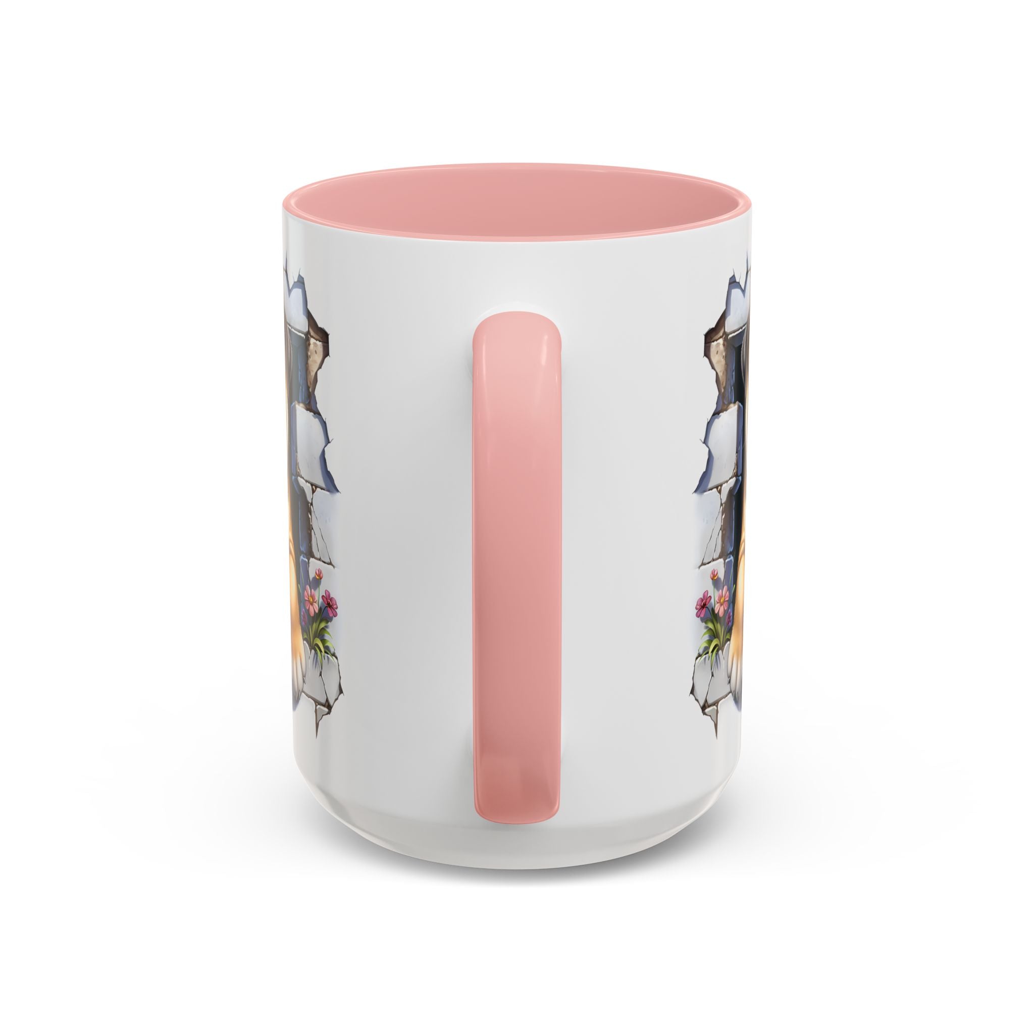 Bulldog Peek-A-Boo Accent Coffee Mug — Cute English Bulldog Coffee Cup (11/15 oz)