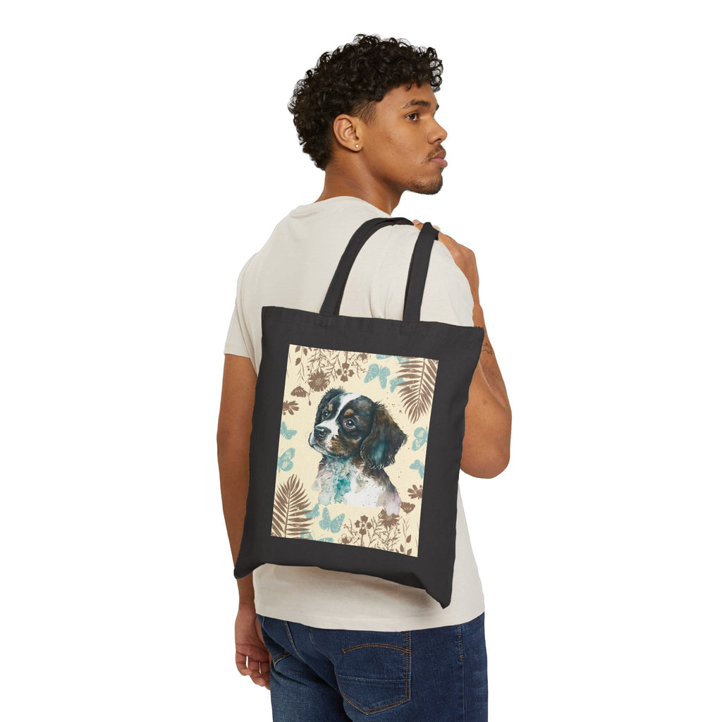 Tote Bag — "Unconditional Love Has Four Paws" Dog Portrait Canvas Tote