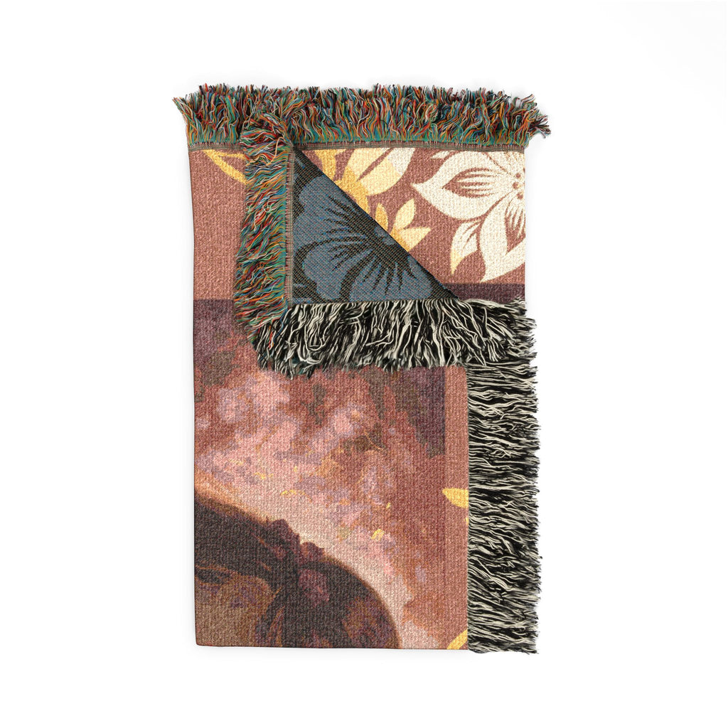 Woven Blanket — Vintage Girl & Puppy Tapestry Throw