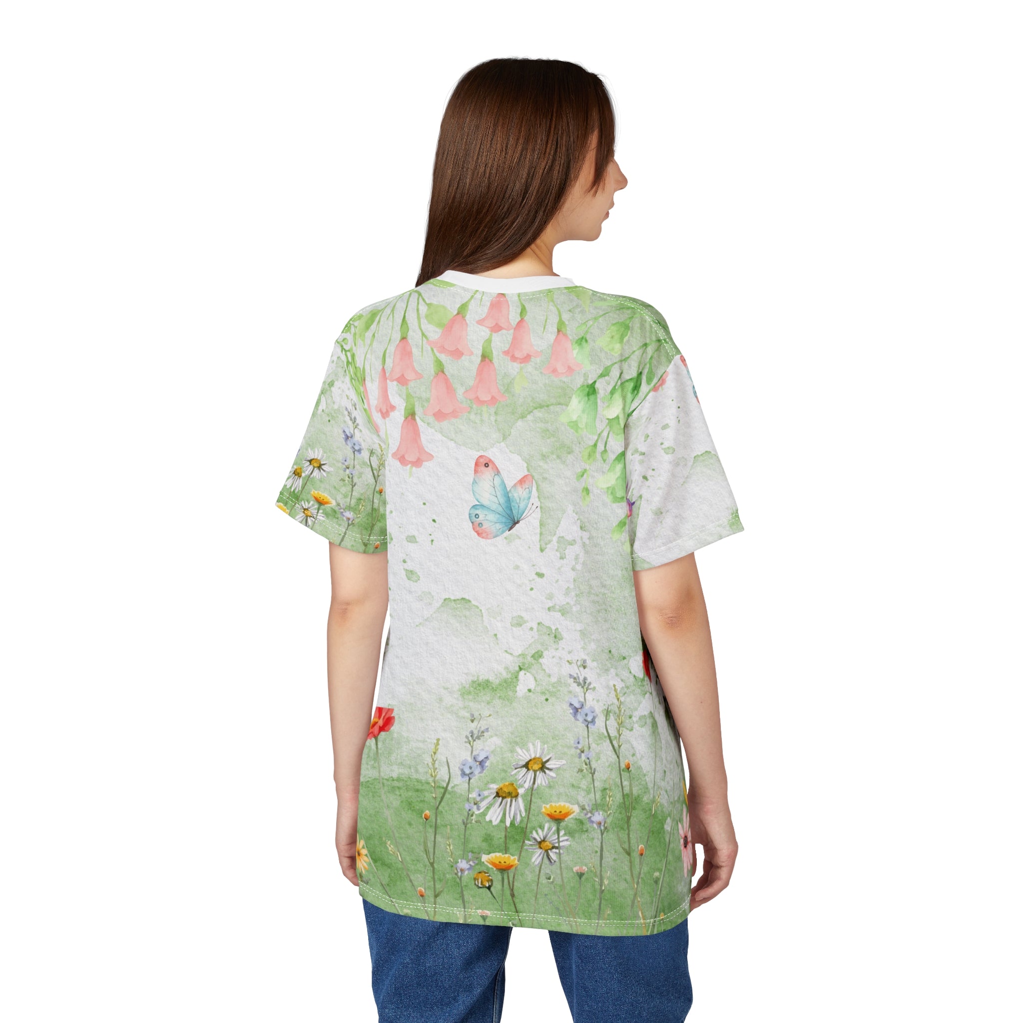 Puppy & Butterfly – Spring Garden All-Over Print T-Shirt
