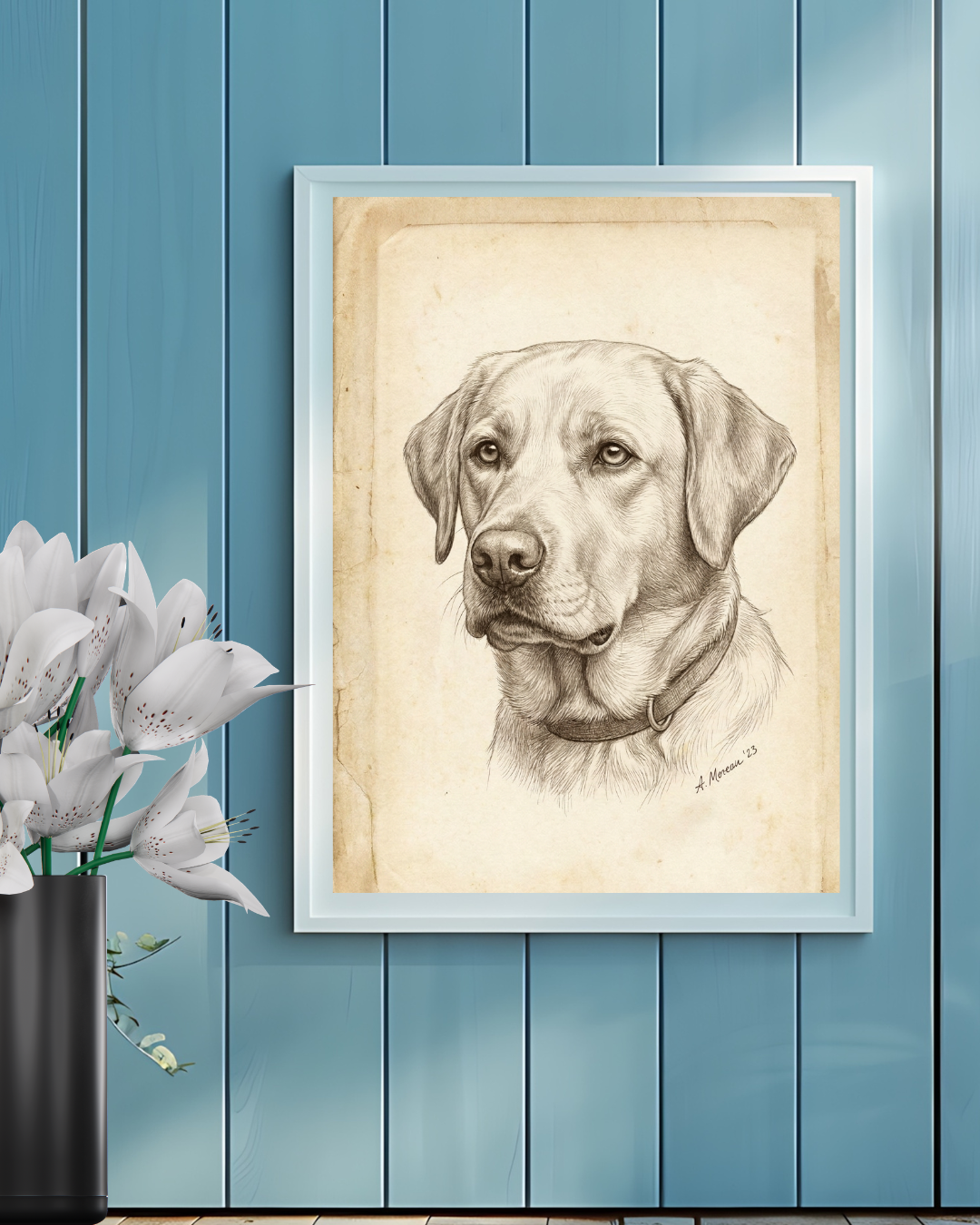 Labrador Pencil Portrait – Downloadable Wall Art