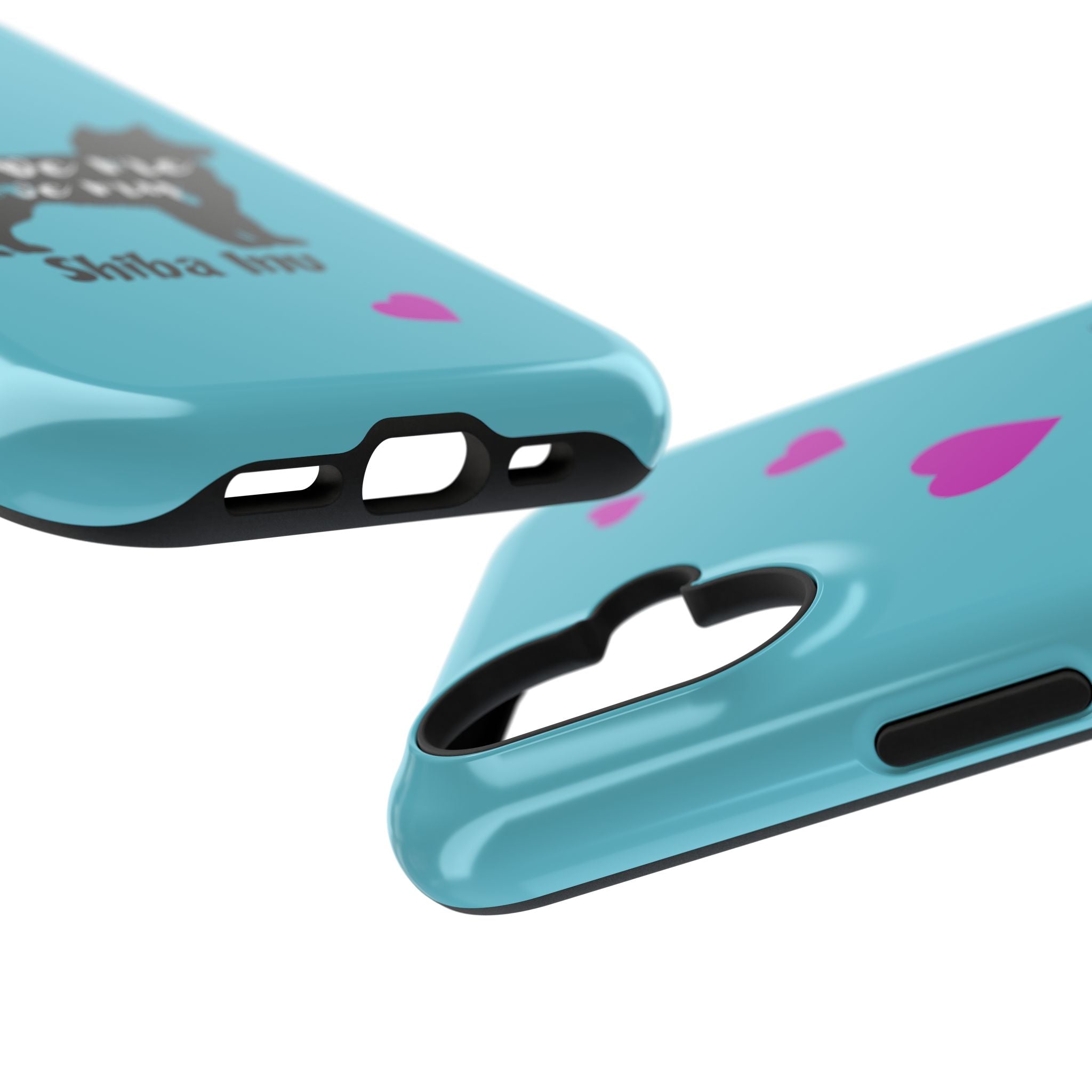 Shiba Inu Phone Case – "Love Me Love My Shiba Inu" Impact-Resistant Case, Cute Heart Design