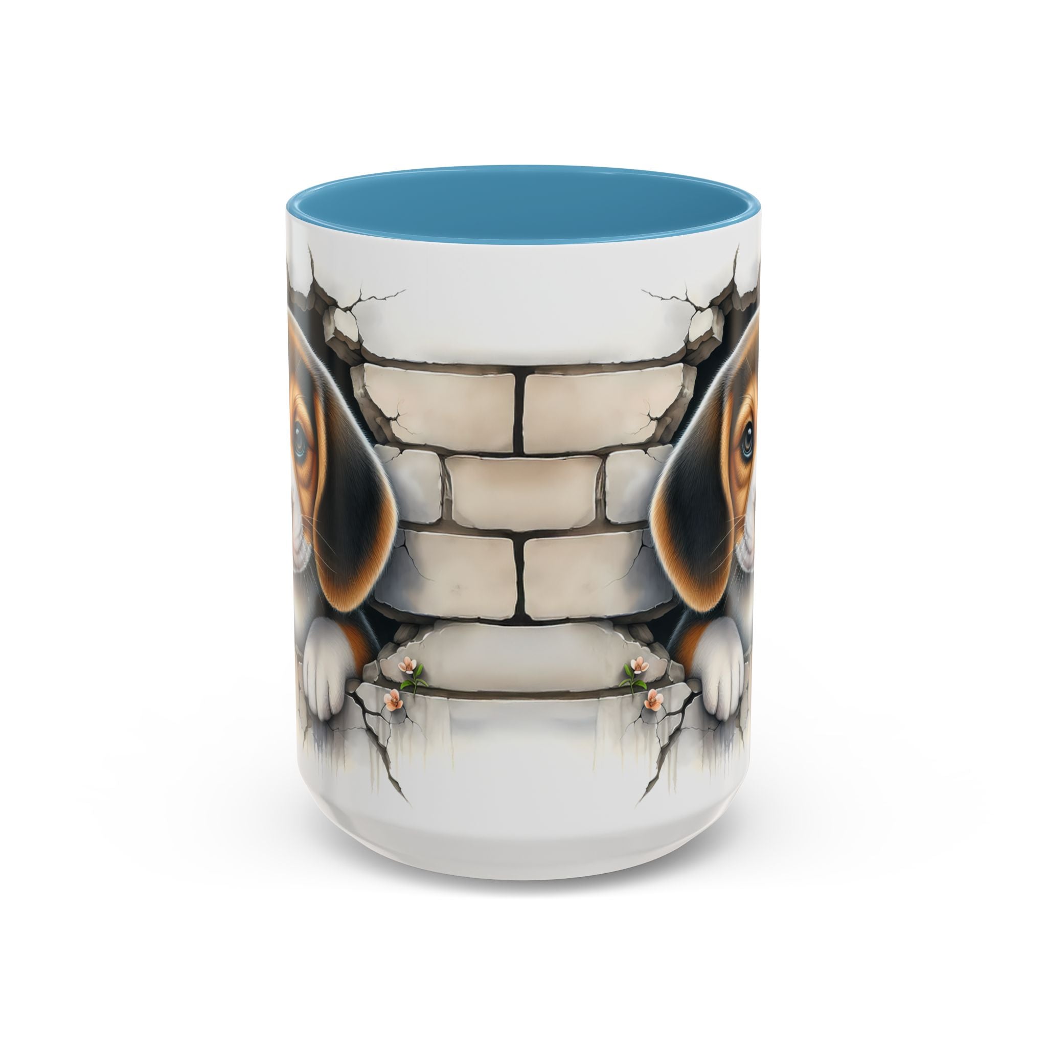 Beagle Puppy Peek Accent Coffee Mug – Cute Dog Gift (11/15 oz)