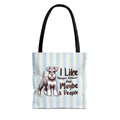 Miniature Schnauzer Tote Bag – "I Like Miniature Schnauzers and Maybe 3 People" Striped Canvas Tote