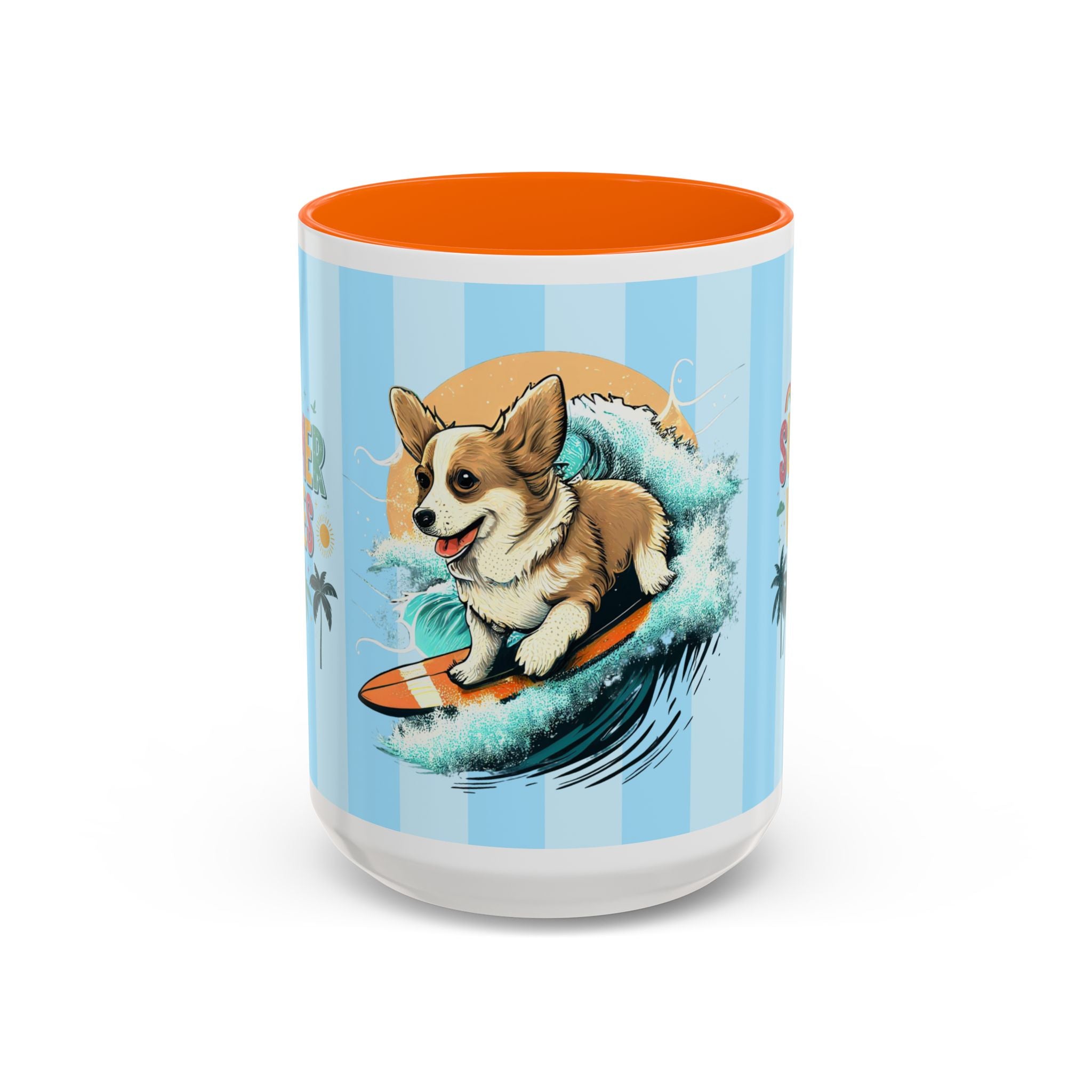 Summer Vibes Corgi Surf Coffee Mug — Cute Dog Lover Gift (11/15 oz)