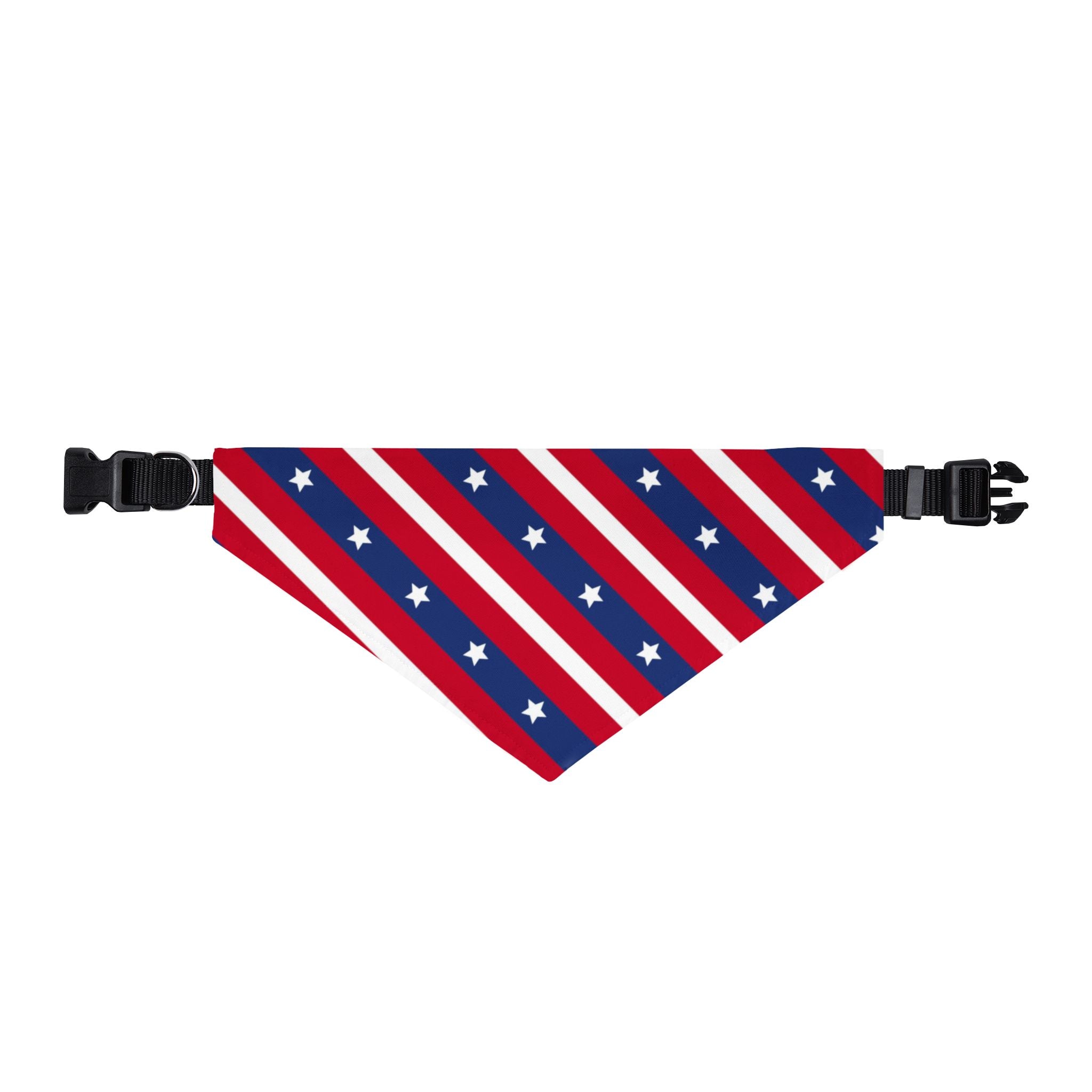 Stars & Stripes Clip-On Pet Bandana — Patriotic Pattern