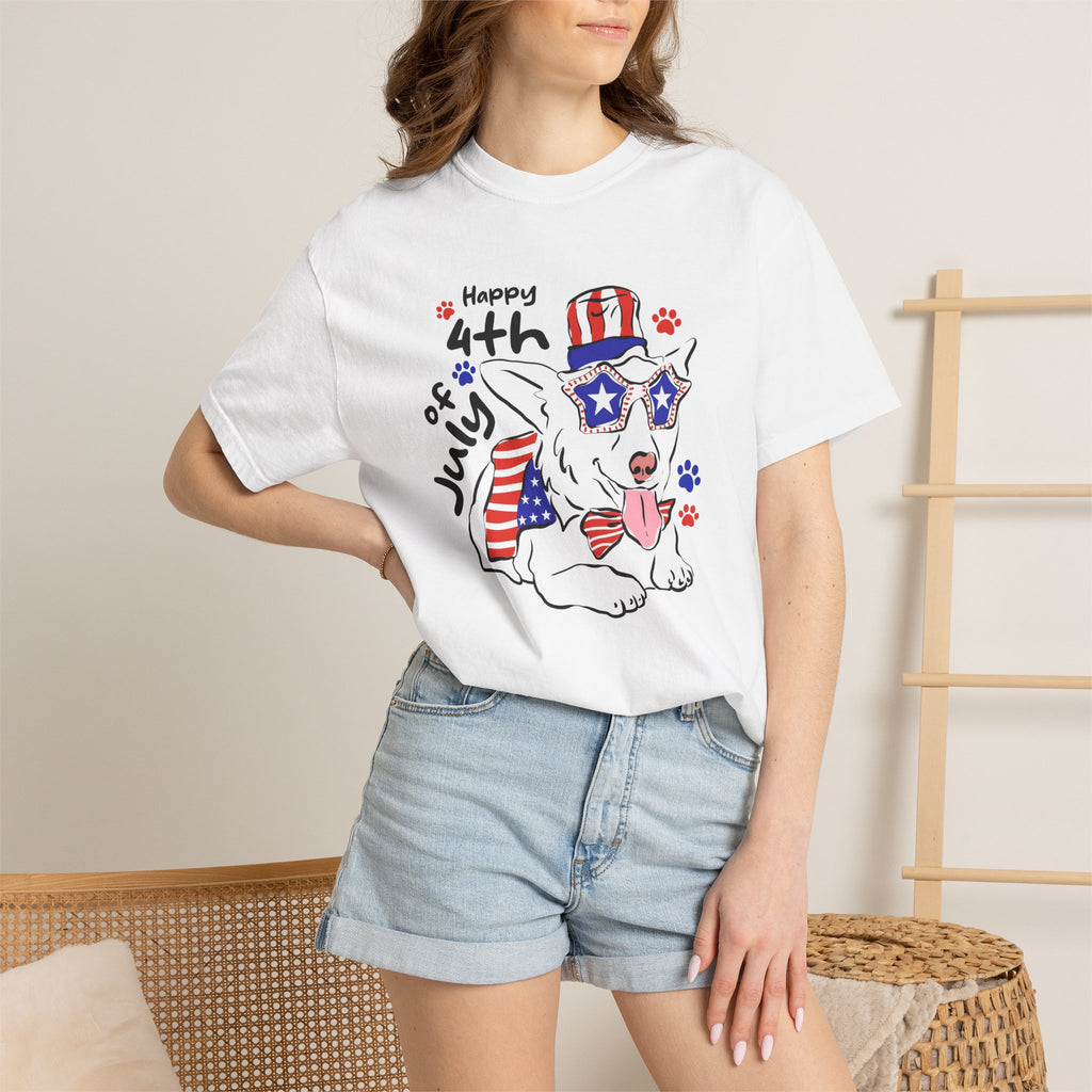 4th of July Dog T-Shirt — Patriotic Pup Graphic Tee