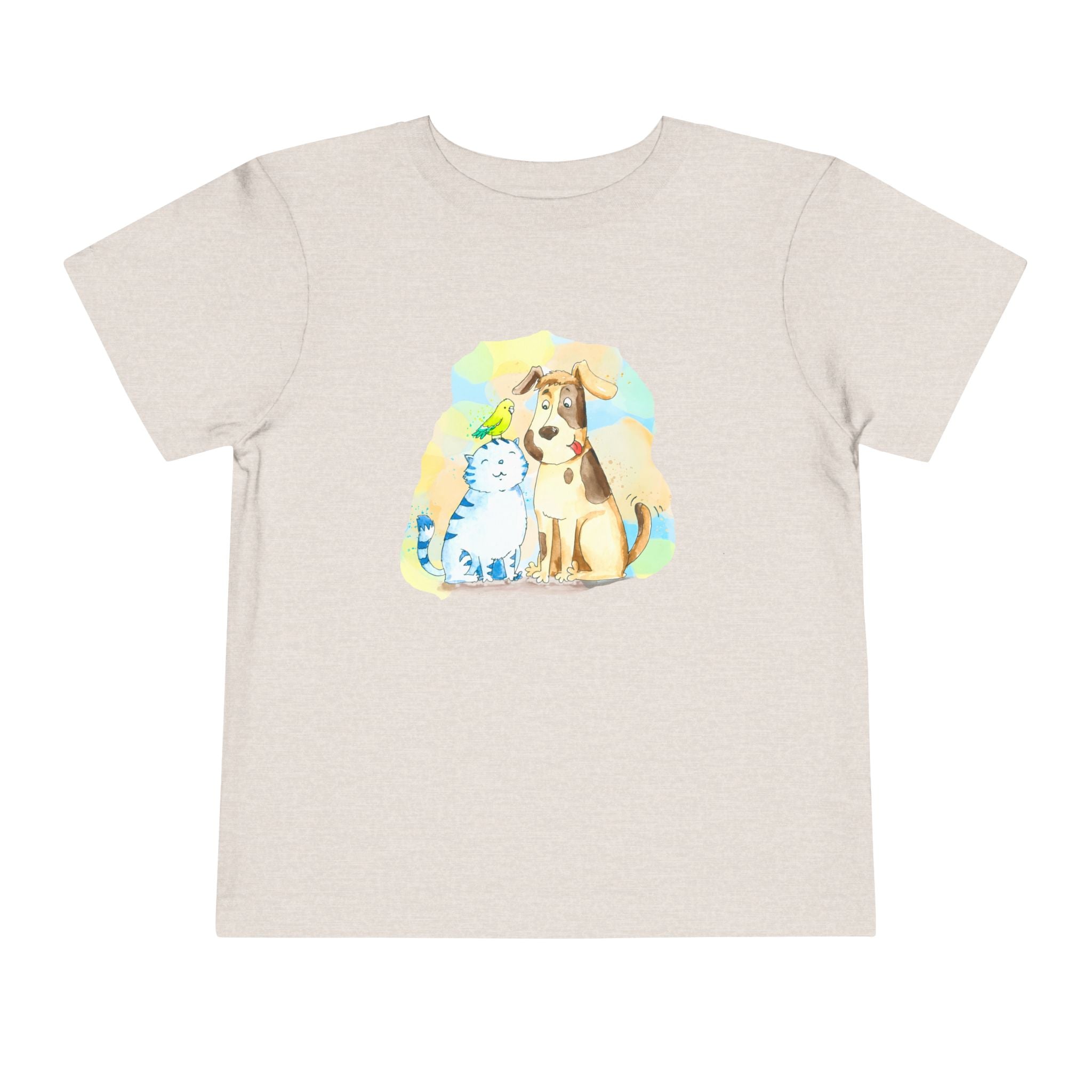 Toddler Tee — Cute Puppy & Kitten Watercolor Kids Shirt