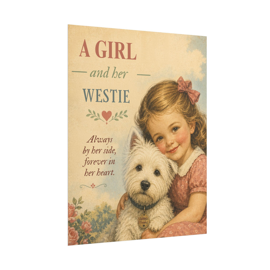 Westie Dog Poster — "A Girl and Her Westie" Vintage Art Print