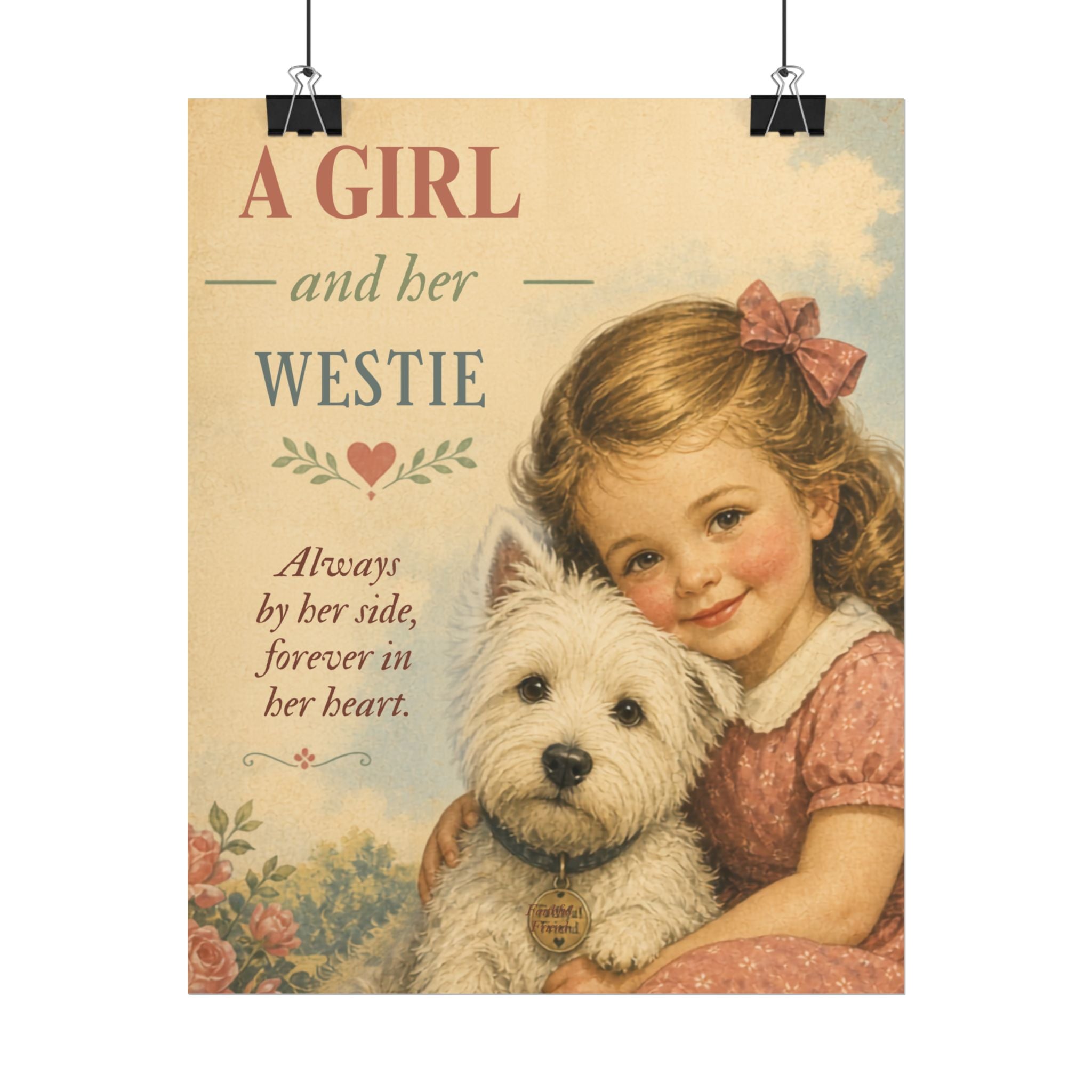 Westie Dog Poster — "A Girl and Her Westie" Vintage Art Print