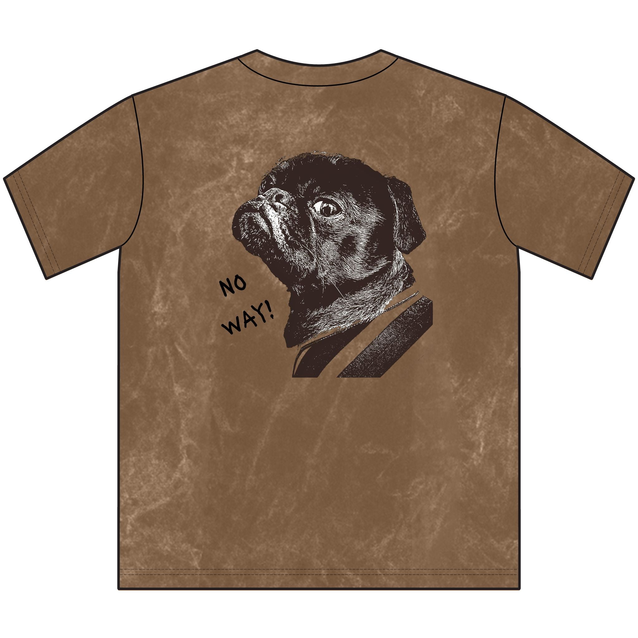 Pug “No Way!” Vintage Crewneck Tee