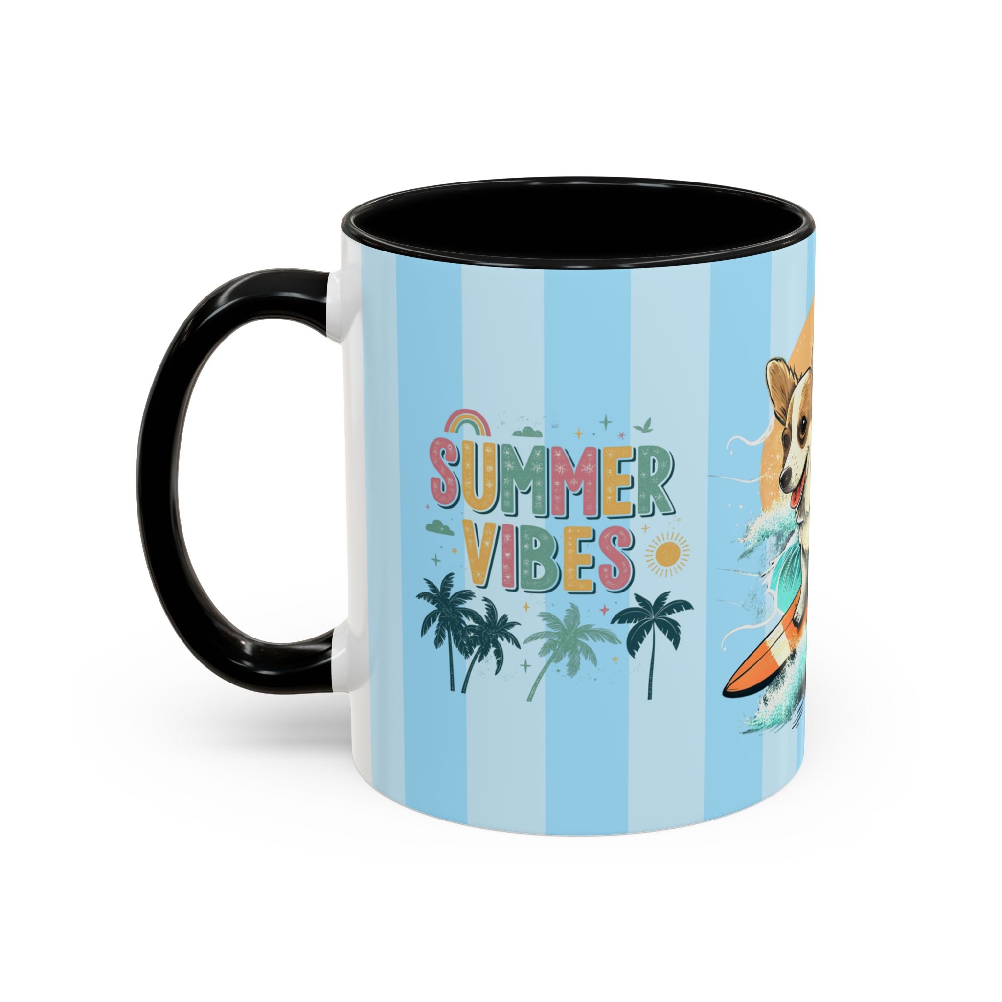Summer Vibes Corgi Surf Coffee Mug — Cute Dog Lover Gift (11/15 oz)