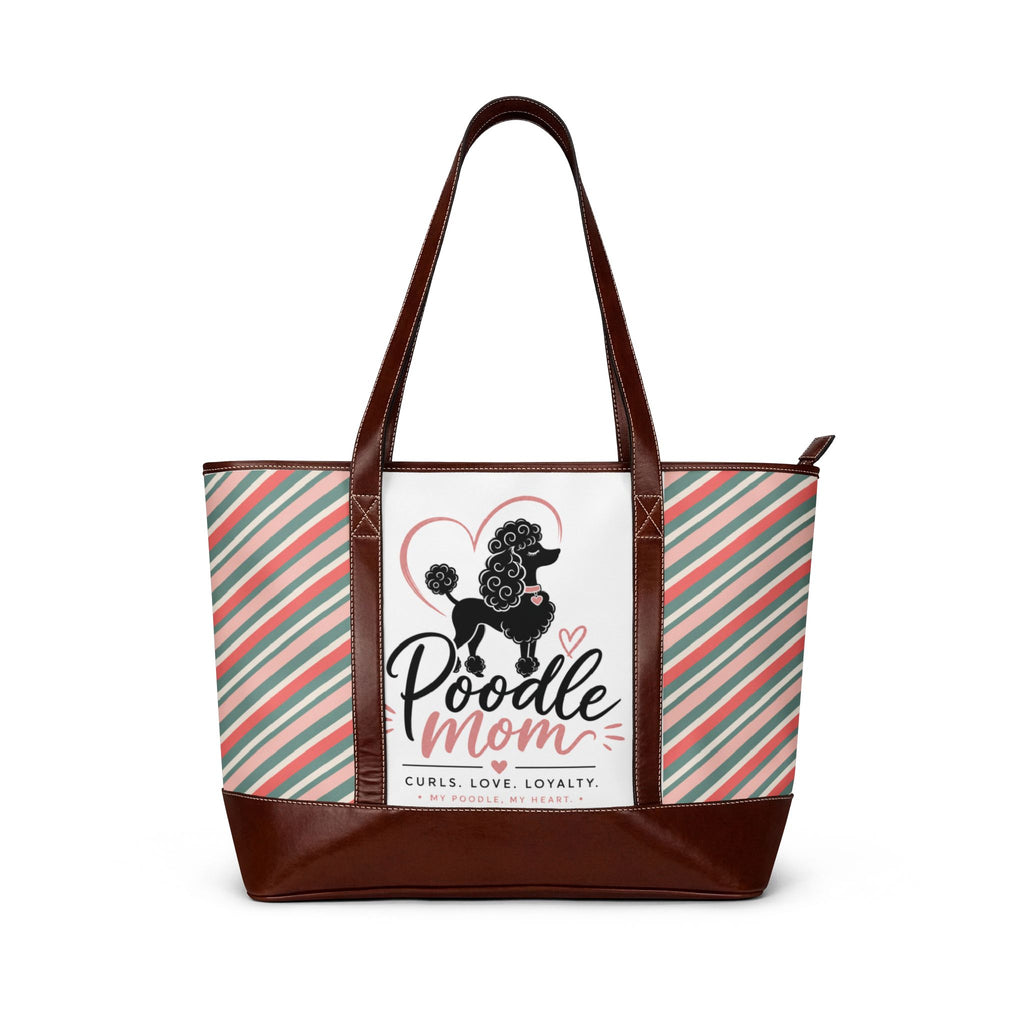 Poodle Mom Handbag — Cute Striped Tote Bag for Poodle Lovers