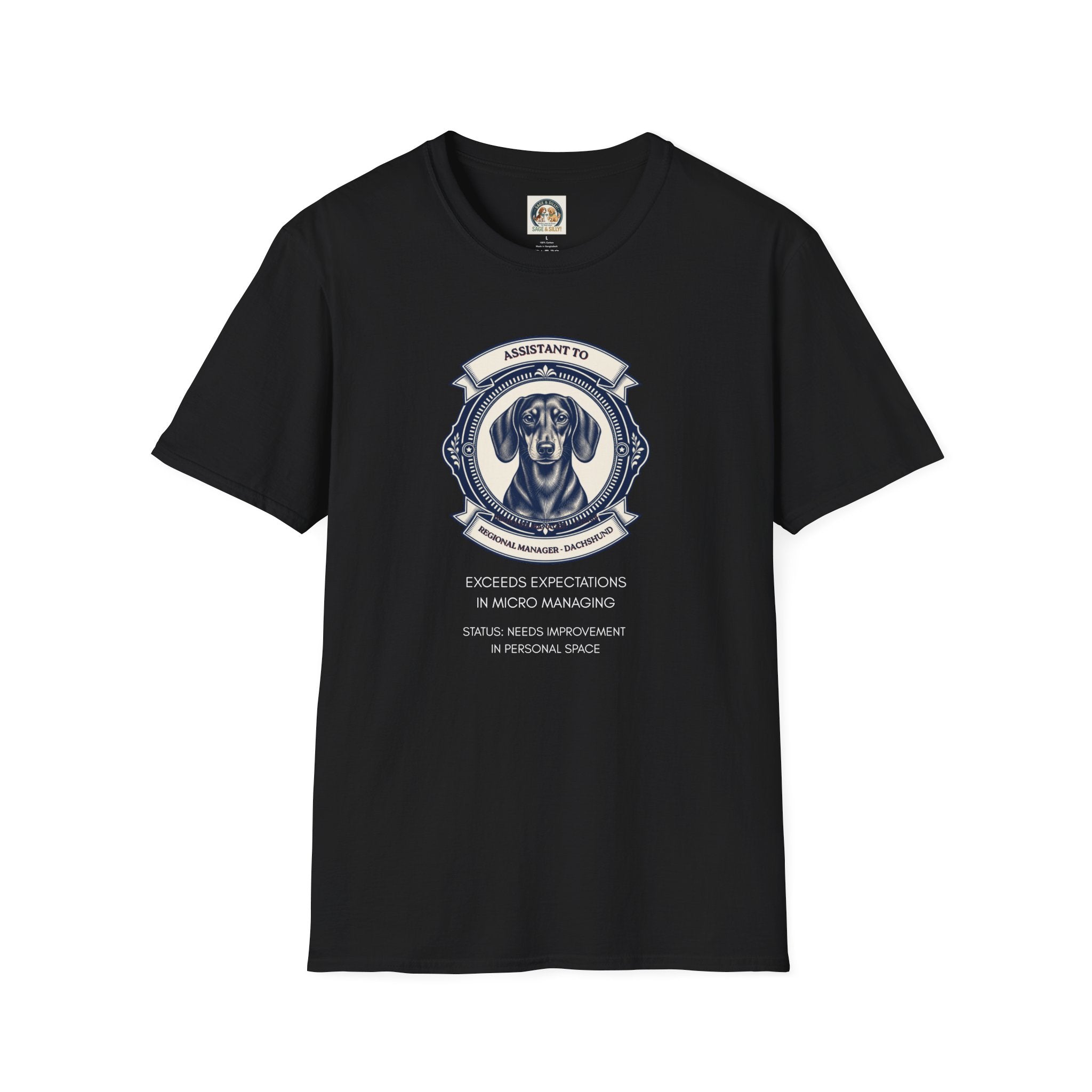 Dachshund Assistant T-Shirt — "Assistant to the Regional Manager" Funny Dog Tee