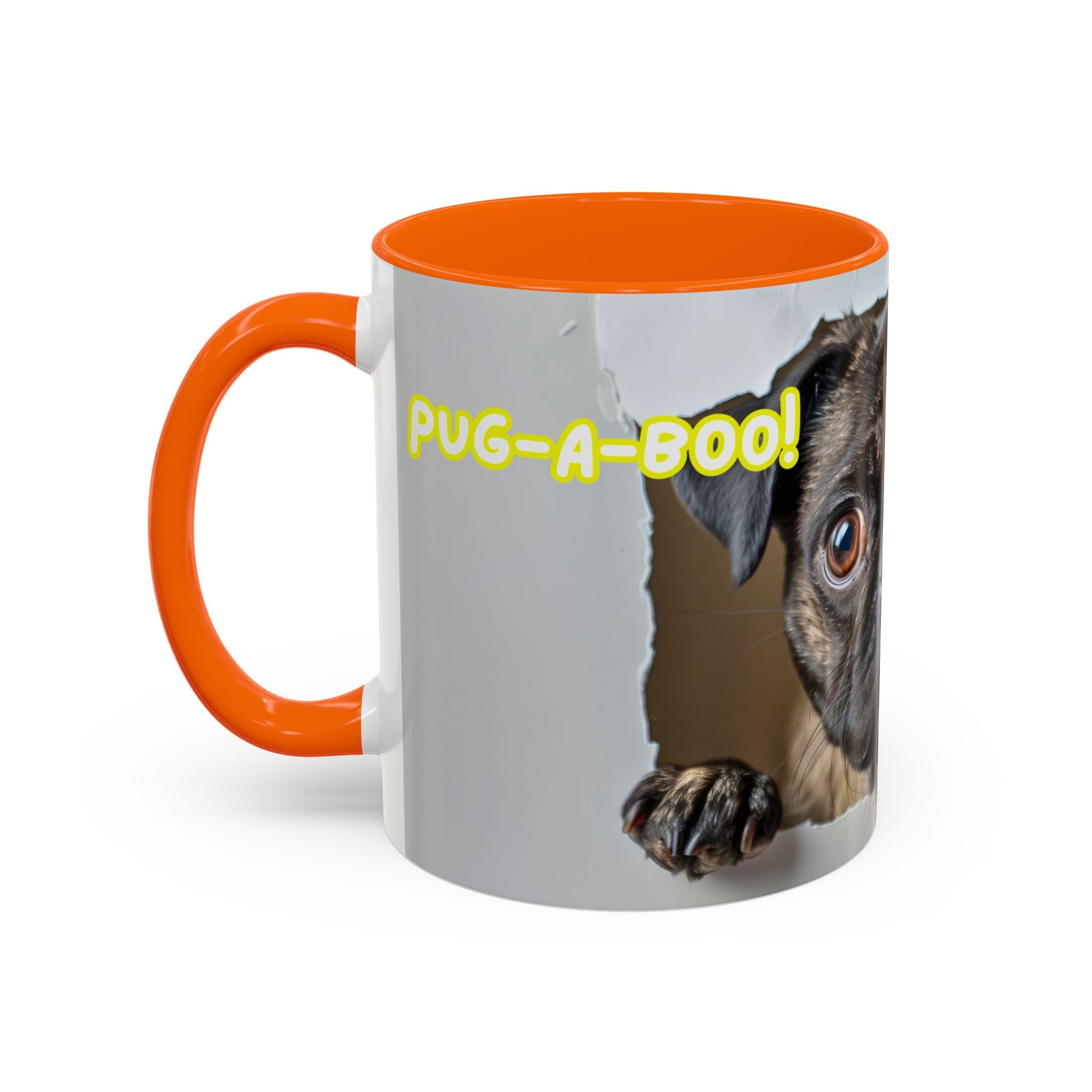 Pug “I See You!” Accent Coffee Mug — Cute Dog Lover Gift (11/15 oz)
