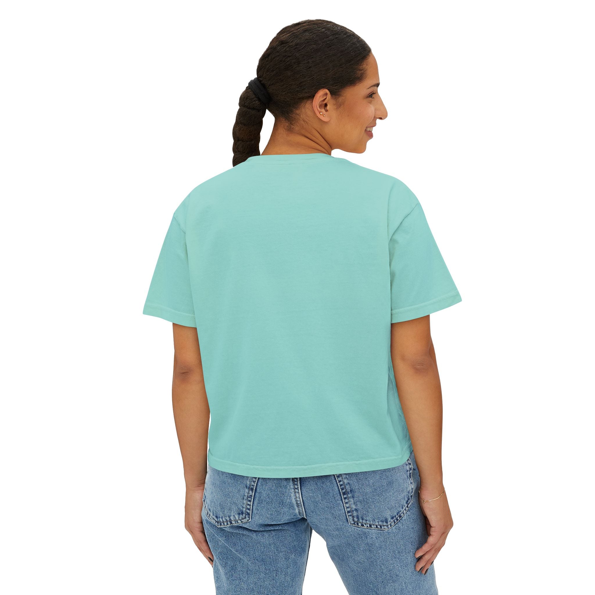 Women's Boxy Tee — Meditating Pug 'Inner Peace Begins With Four Words: Not My Fucking Problem' Graphic