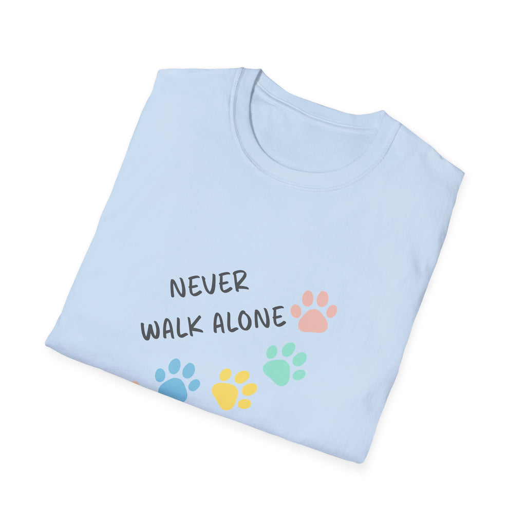 Never Walk Alone Paw & Footprint T-Shirt