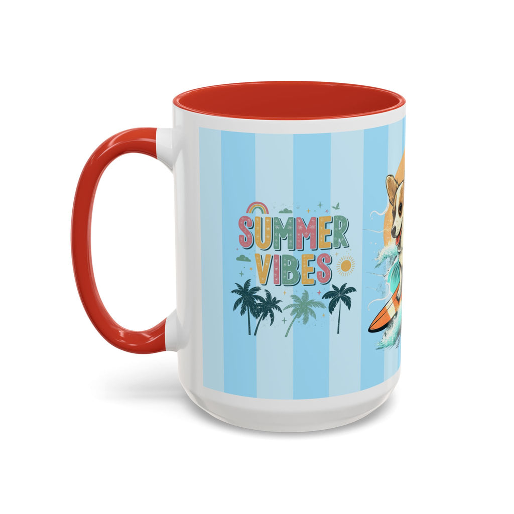 Summer Vibes Corgi Surf Coffee Mug — Cute Dog Lover Gift (11/15 oz)
