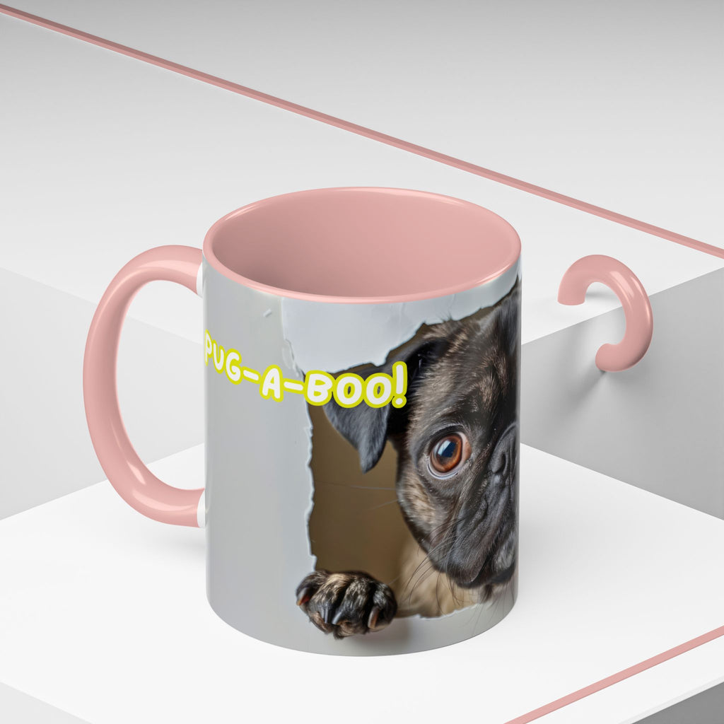 Pug “I See You!” Accent Coffee Mug — Cute Dog Lover Gift (11/15 oz)