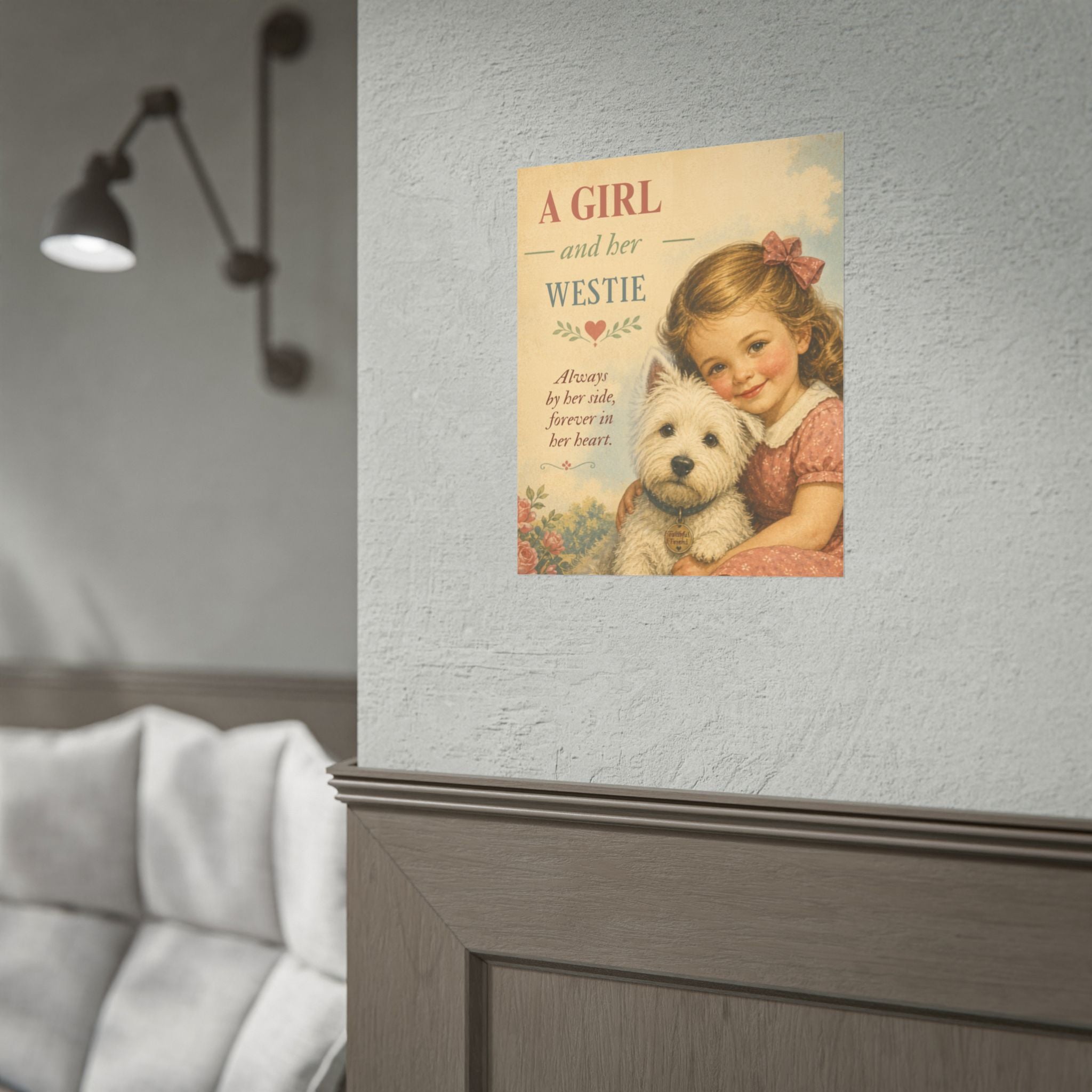 Westie Dog Poster — "A Girl and Her Westie" Vintage Art Print