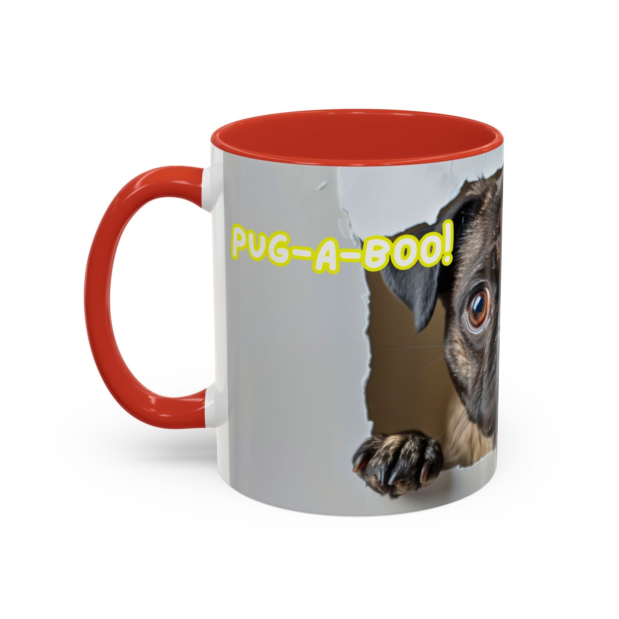 Pug “I See You!” Accent Coffee Mug — Cute Dog Lover Gift (11/15 oz)