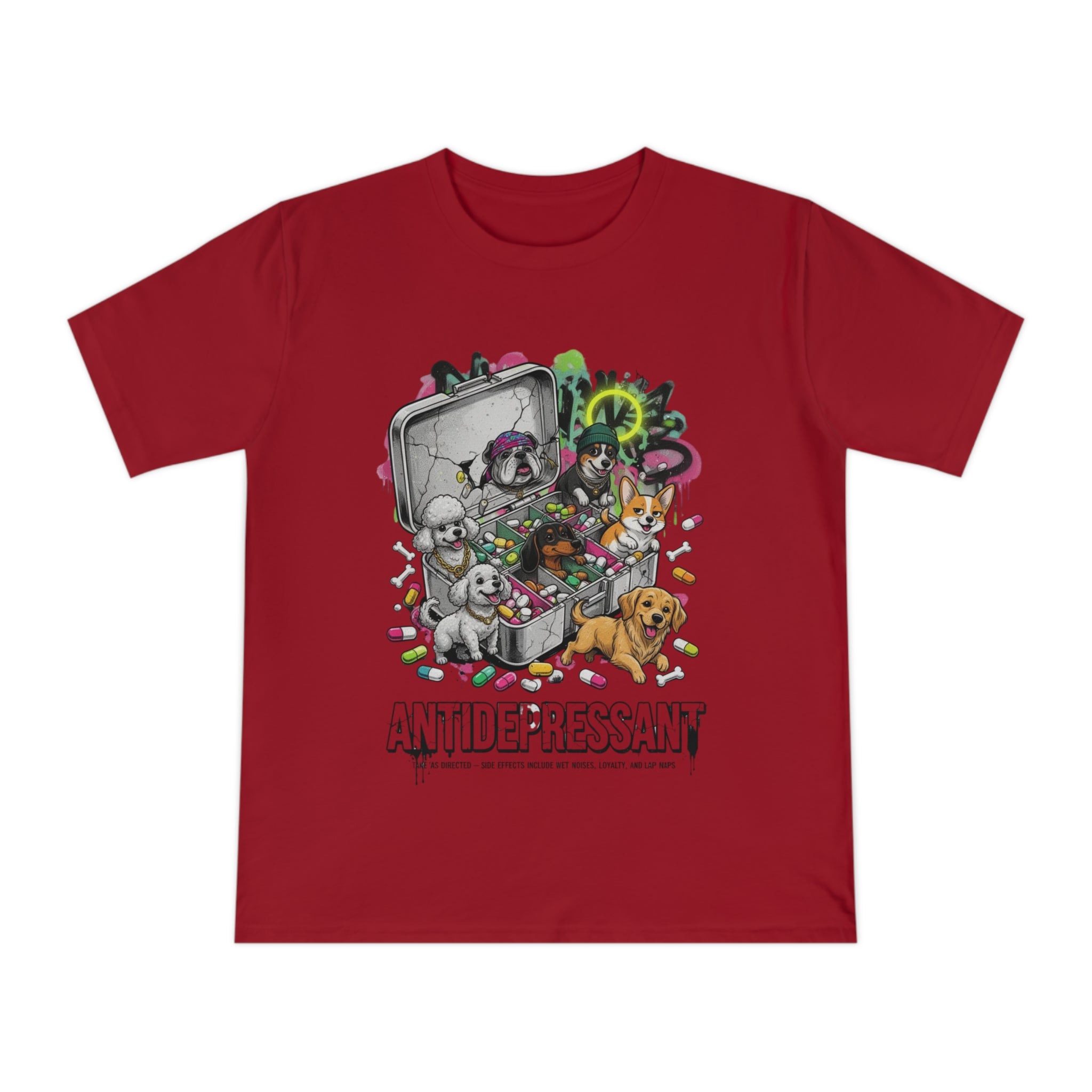 Antidepressant Pets T-Shirt — Emotional Support Pet & Pill Box Graphic Tee