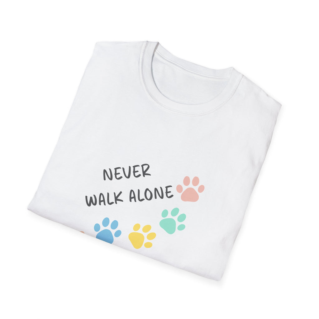 Never Walk Alone Paw & Footprint T-Shirt