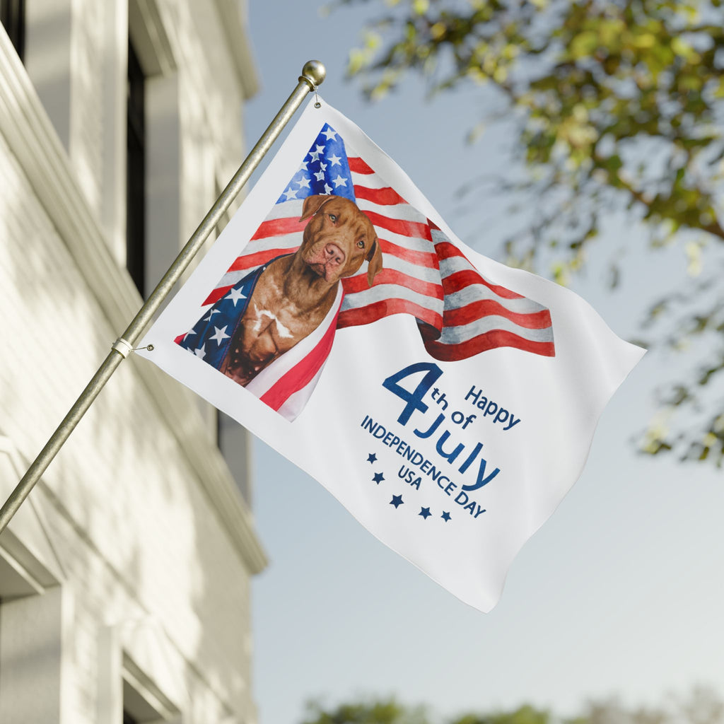 4th of July Dog Flag — Double-Sided American Independence Day Garden Banner