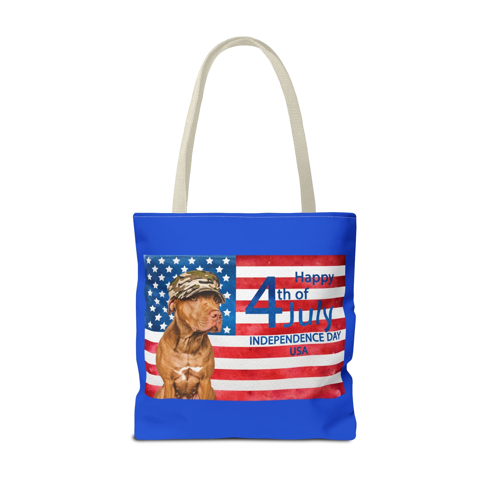 Independence Day Dog Tote Bag — Happy 4th of July USA Flag Tote