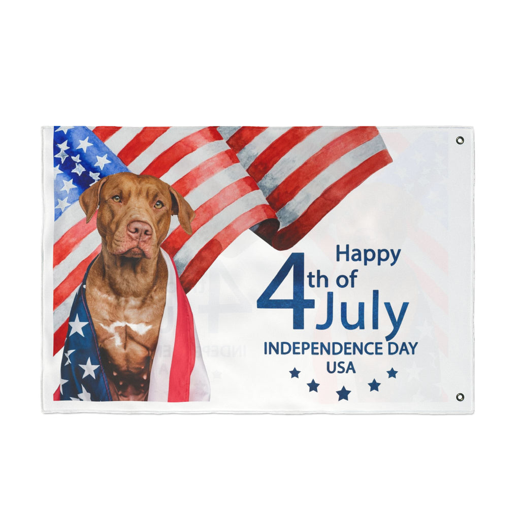 4th of July Dog Flag — Double-Sided American Independence Day Garden Banner