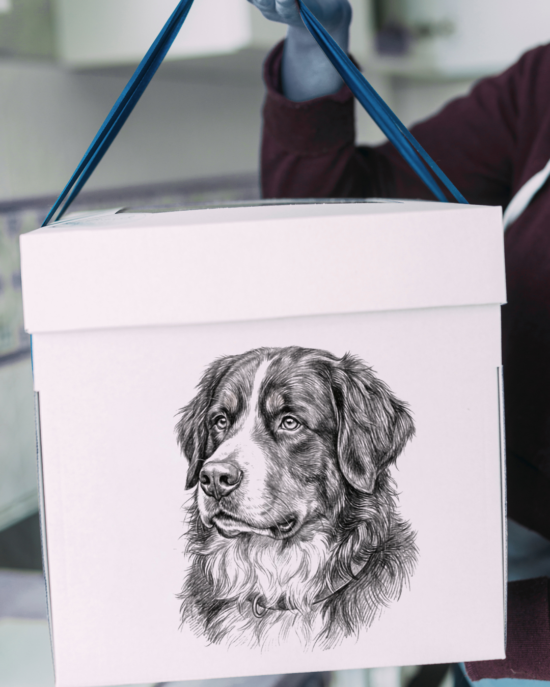 Bernese Mountain Dog Pencil Portrait – Downloadable Wall Art