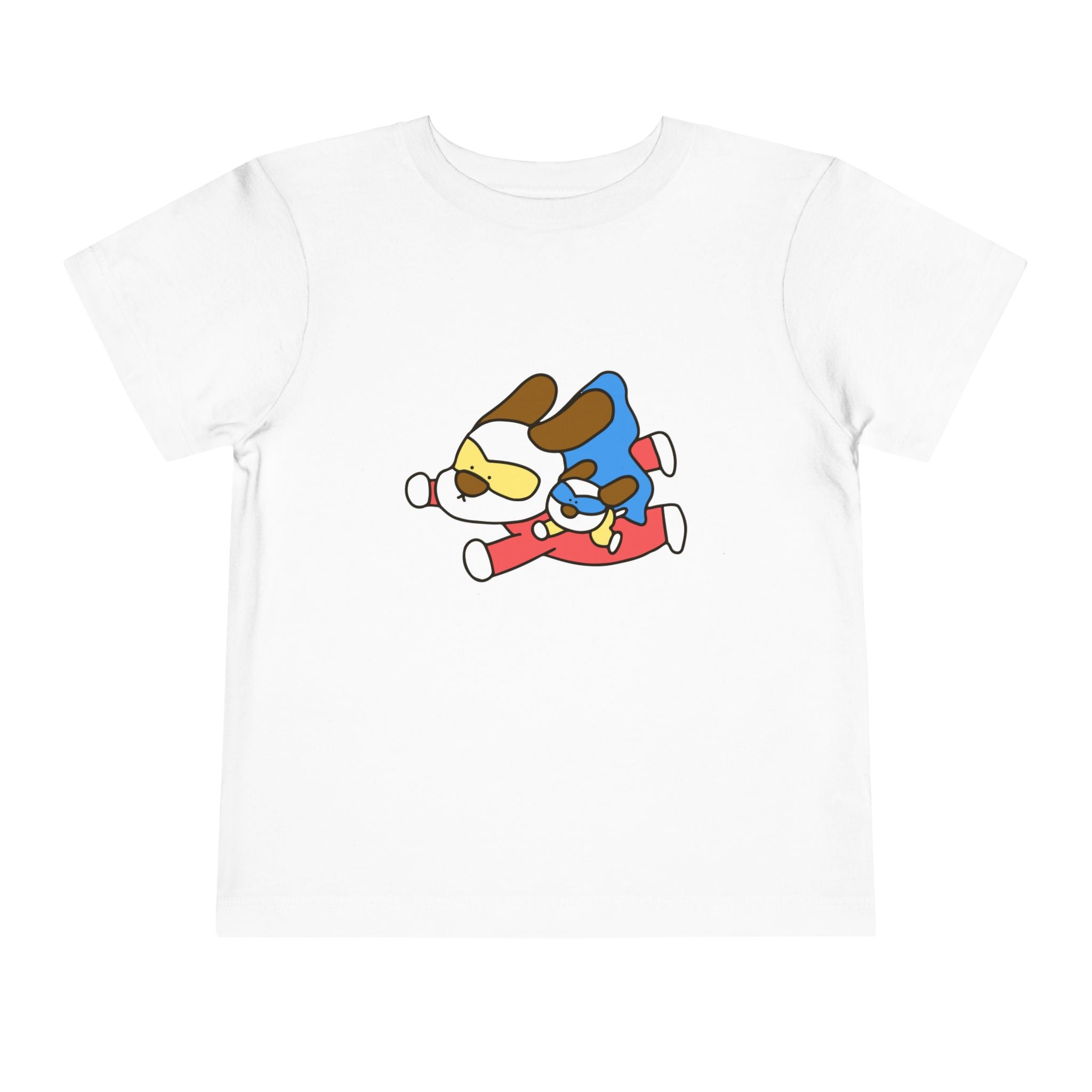 Toddler Tee – Cute Superhero Dog & Puppy Flight Graphic