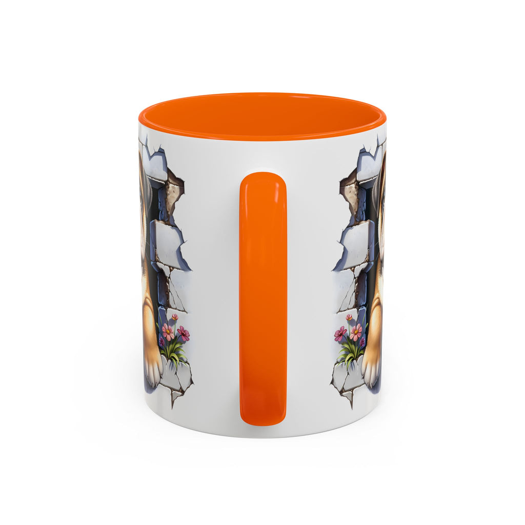 Bulldog Peek-A-Boo Accent Coffee Mug — Cute English Bulldog Coffee Cup (11/15 oz)