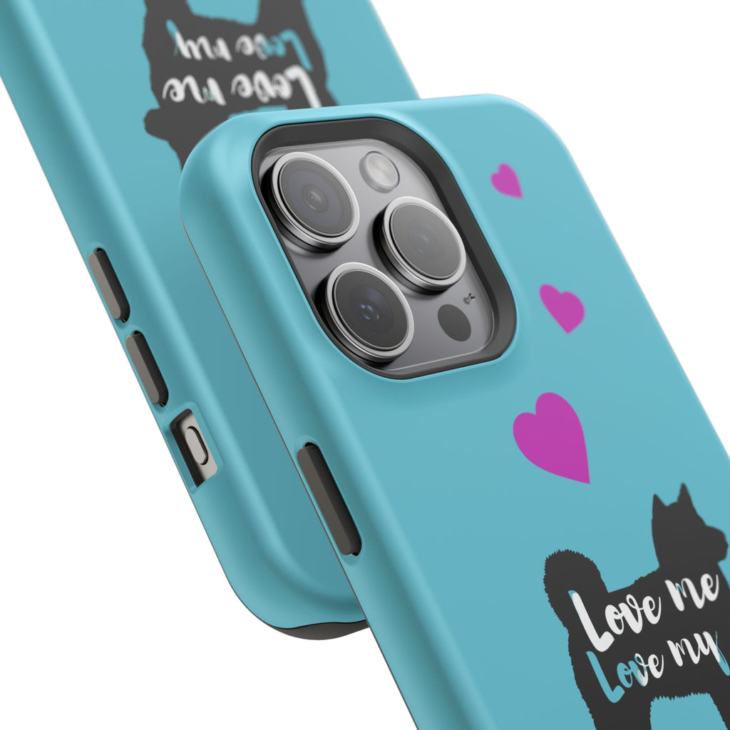 Shiba Inu Phone Case – "Love Me Love My Shiba Inu" Impact-Resistant Case, Cute Heart Design