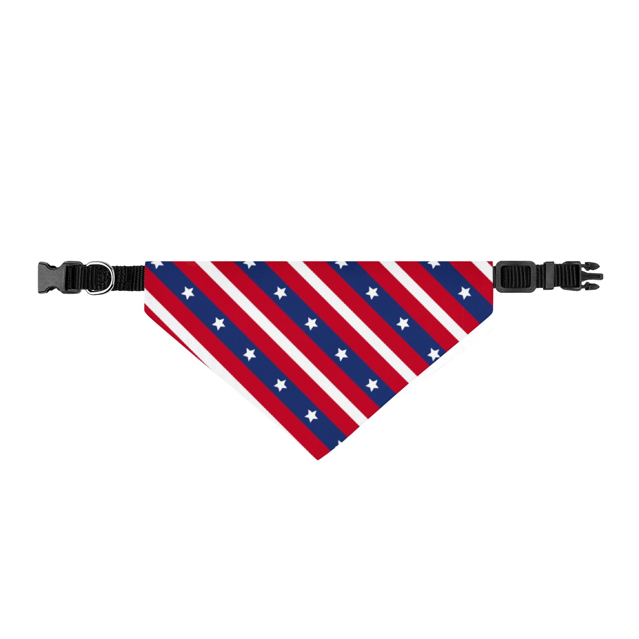 Stars & Stripes Clip-On Pet Bandana — Patriotic Pattern