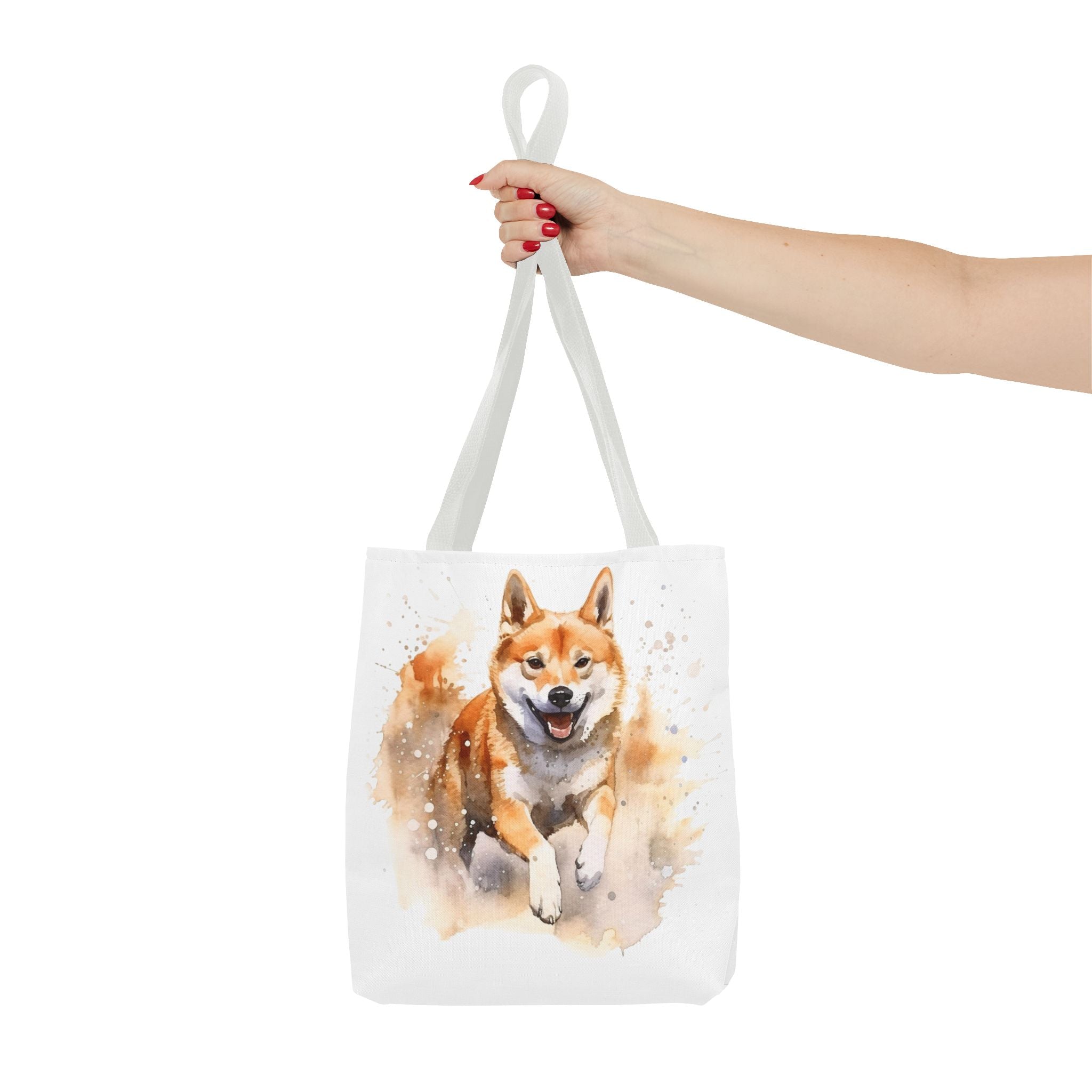 Shiba Inu Watercolor Tote Bag – Cute Running Dog All-Over Print