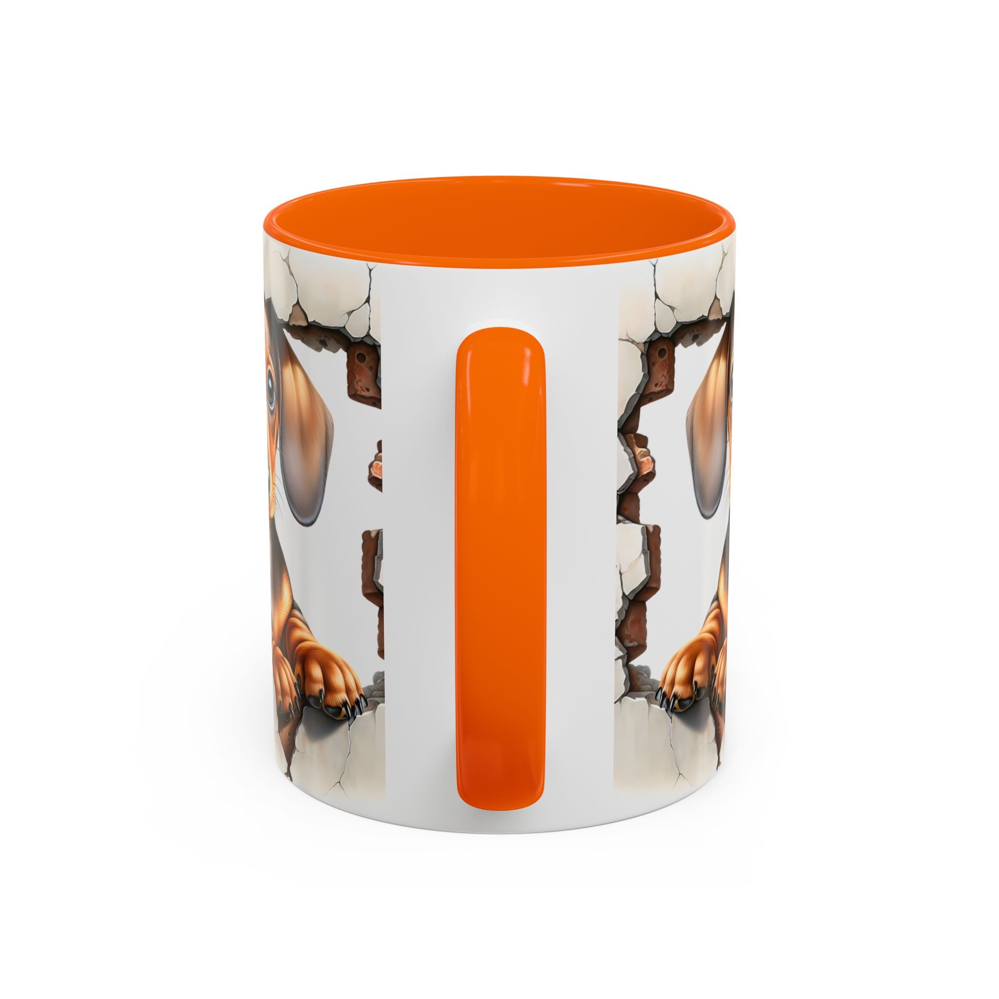 Dachshund Peek-A-Boo Accent Coffee Mug — Cute Puppy Dog Gift (11/15oz)