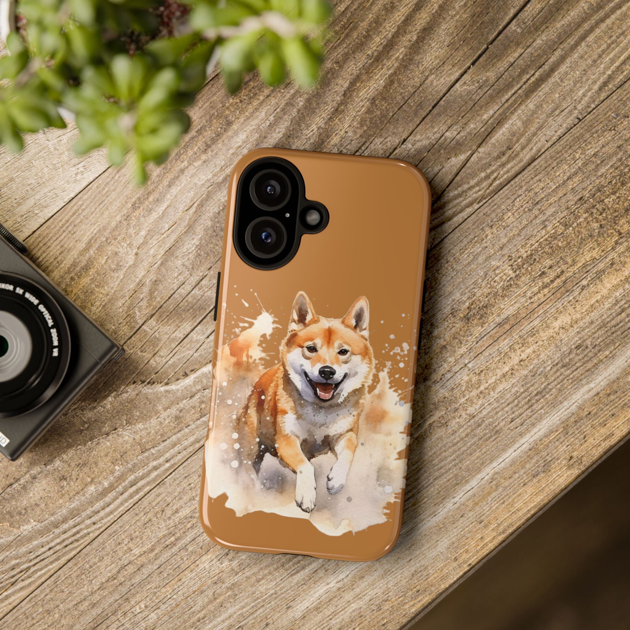 Shiba Inu Phone Case — Energetic Watercolor Dog Protective Case