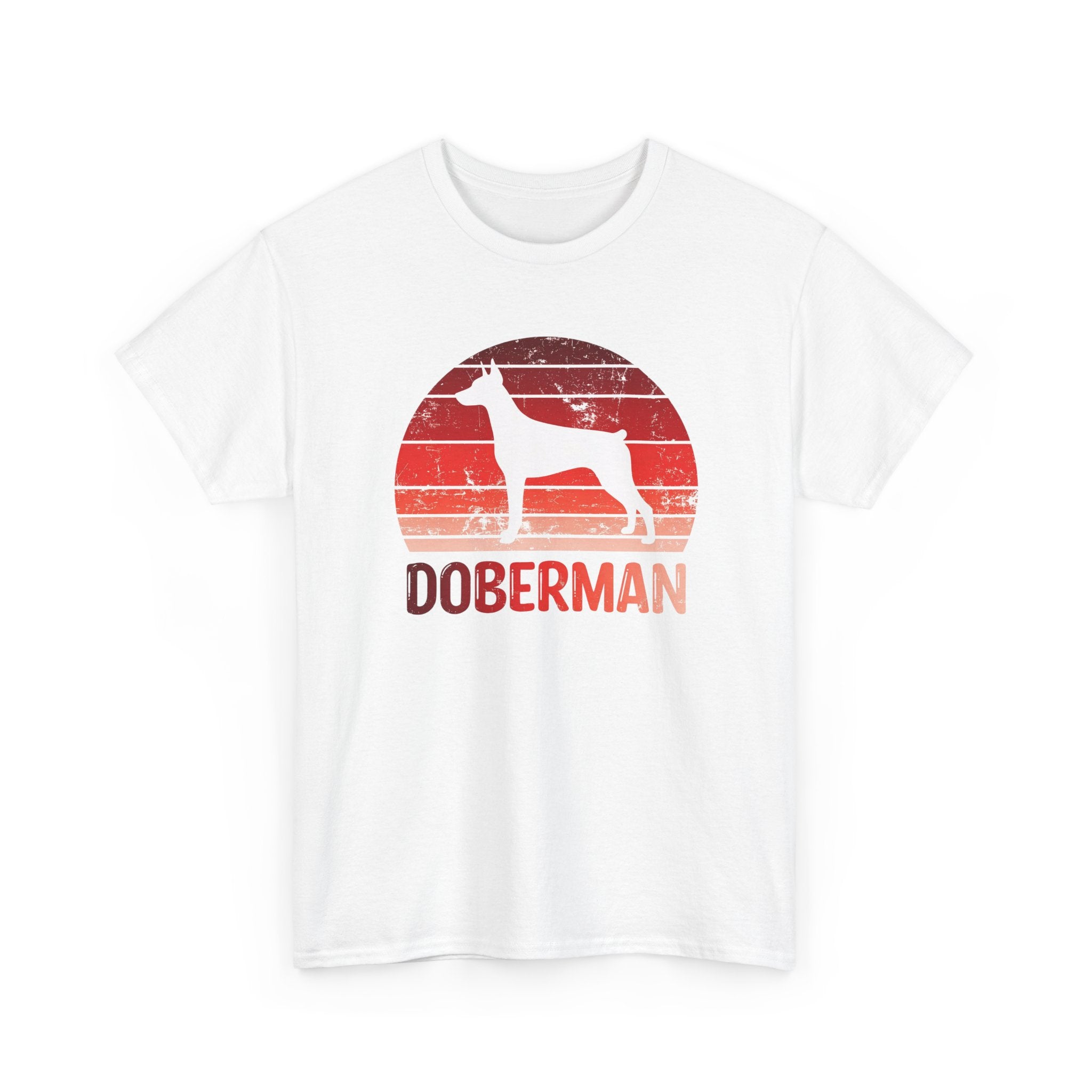 Doberman Retro Sunset T-Shirt – Unisex Dog Lover Graphic Tee