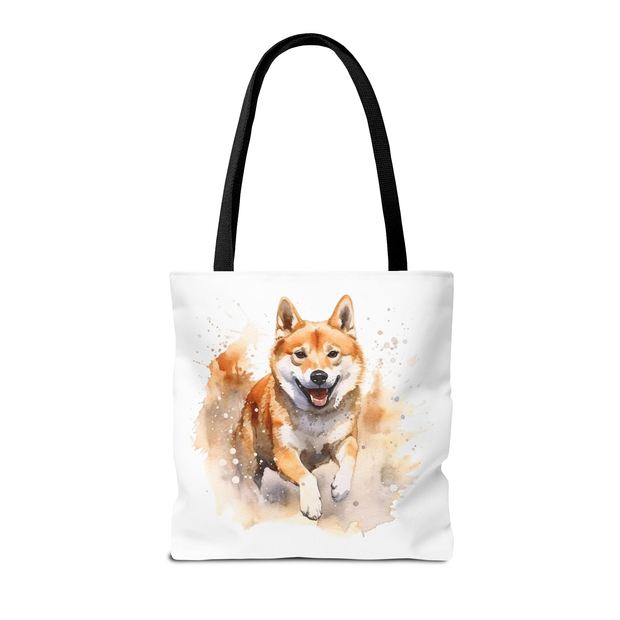 Shiba Inu Watercolor Tote Bag – Cute Running Dog All-Over Print