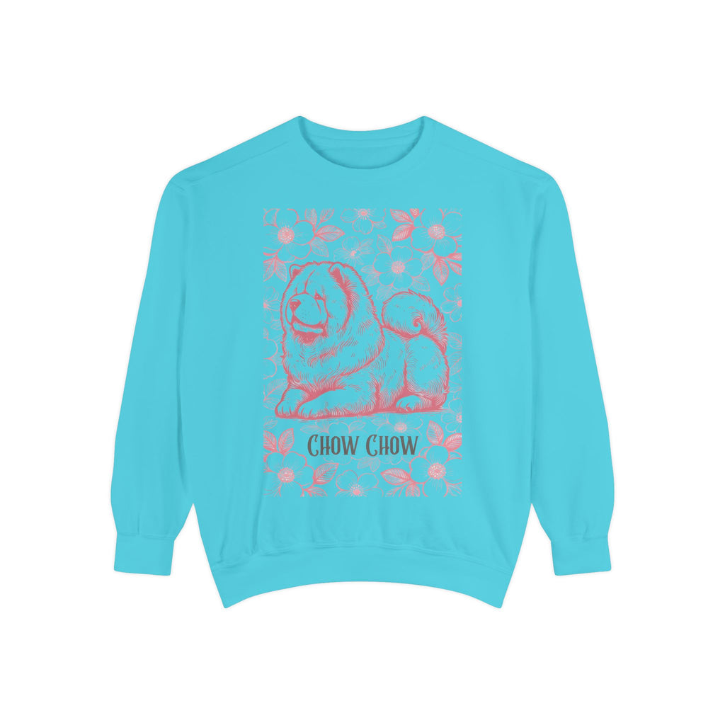 Chow Chow Floral Sweatshirt — Vintage Sketch Dog Crewneck