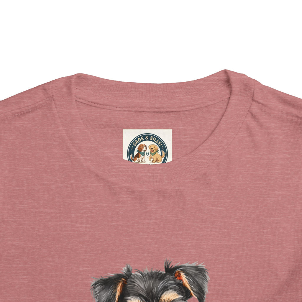 Toddler Tee — Cute Yorkie Puppy Peeking Graphic