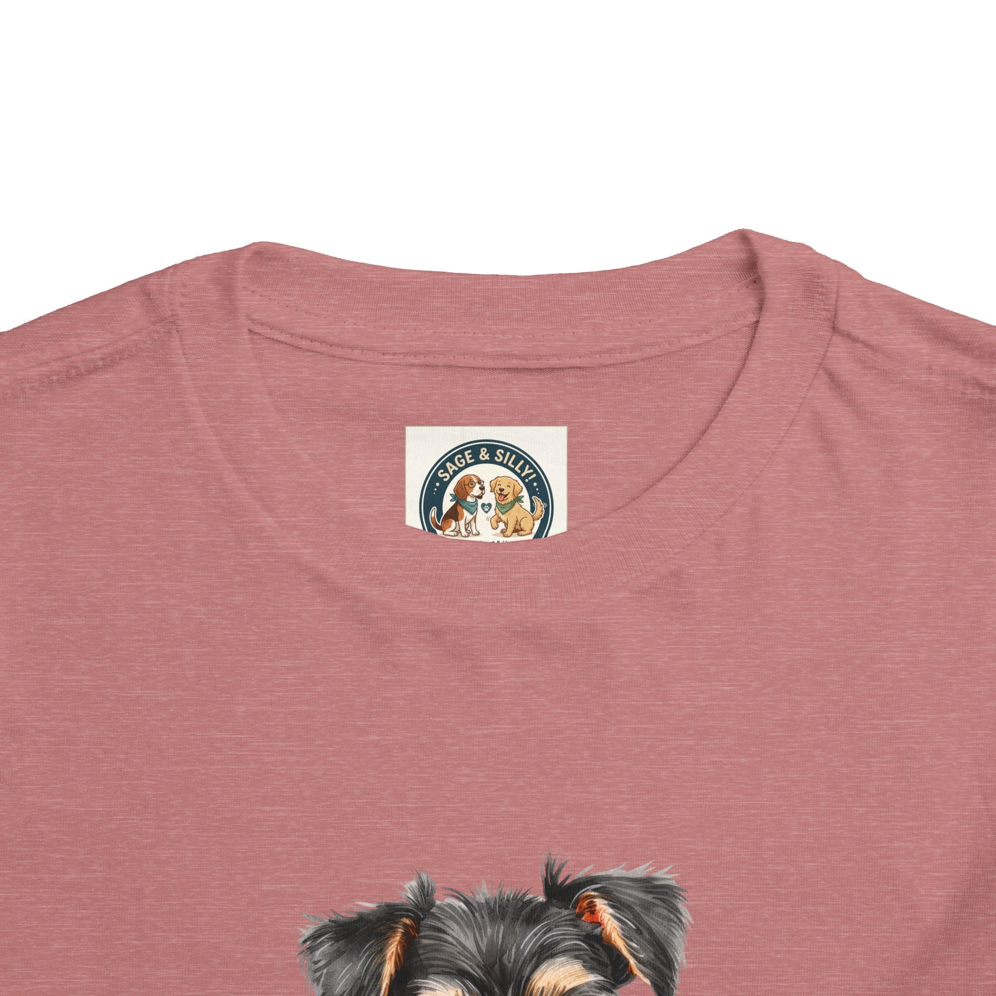 Toddler Tee — Cute Yorkie Puppy Peeking Graphic