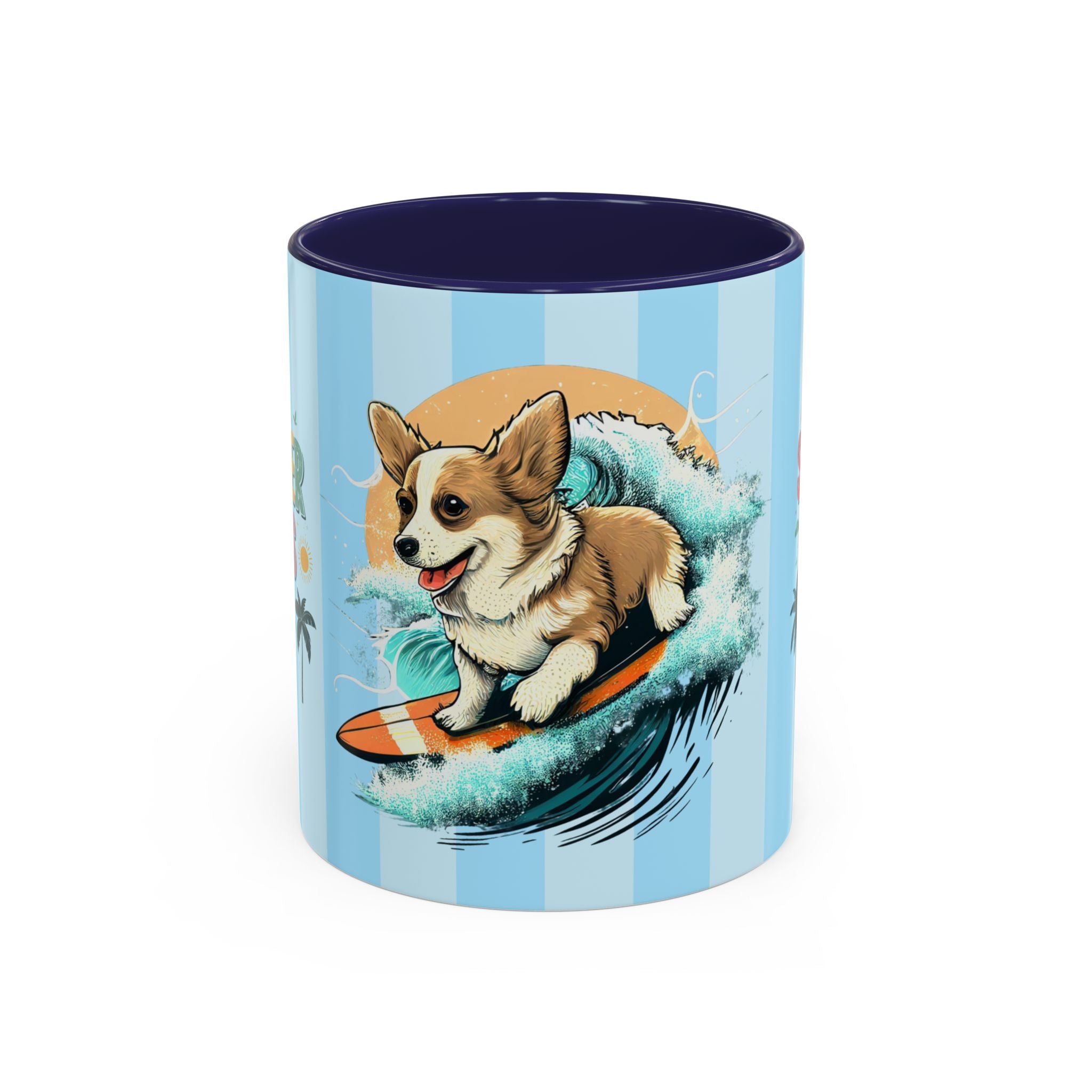 Summer Vibes Corgi Surf Coffee Mug — Cute Dog Lover Gift (11/15 oz)