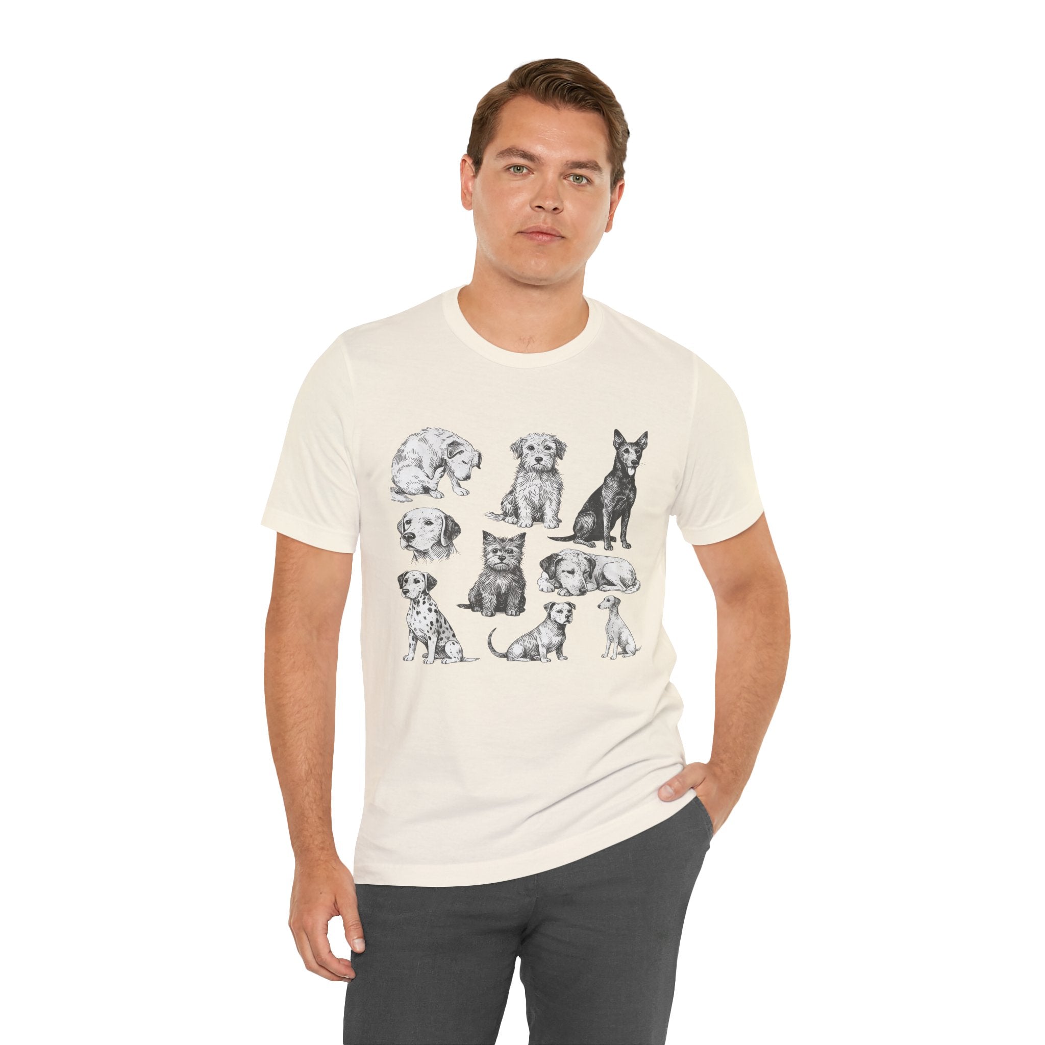 Dog Breed Sketches T-Shirt — Hand-Drawn Puppy Portraits Tee