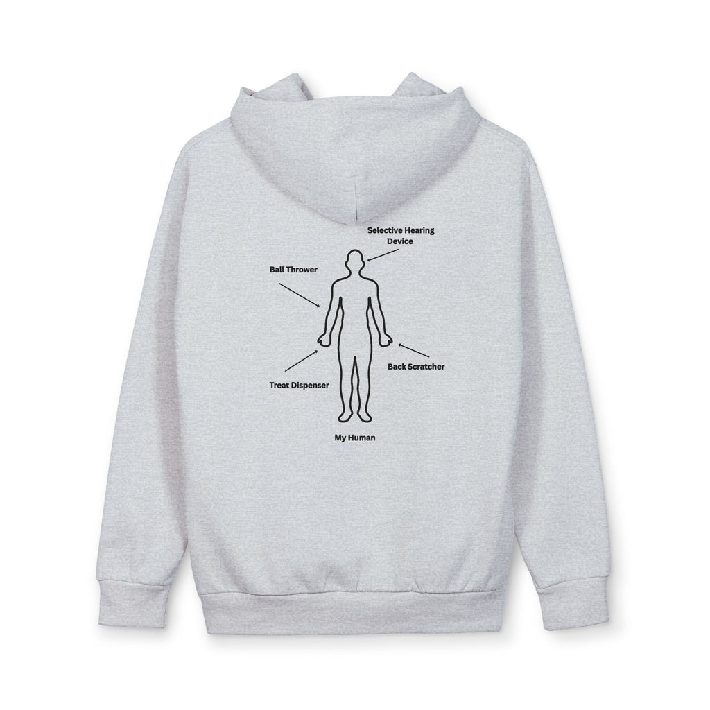 Service Human Hoodie — Funny Service Technician Diagram (on the back) Pullover