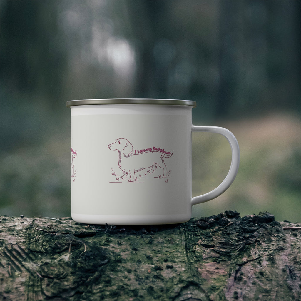 Enamel Mug — I Love My Dachshund Camping Cup